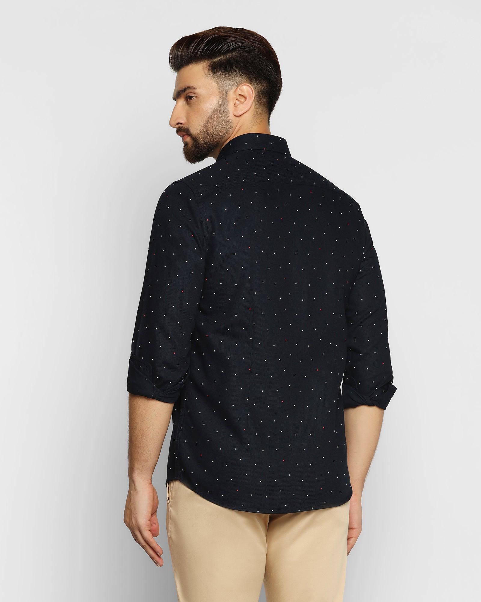 Casual Navy Printed Shirt - Cato - Image 2