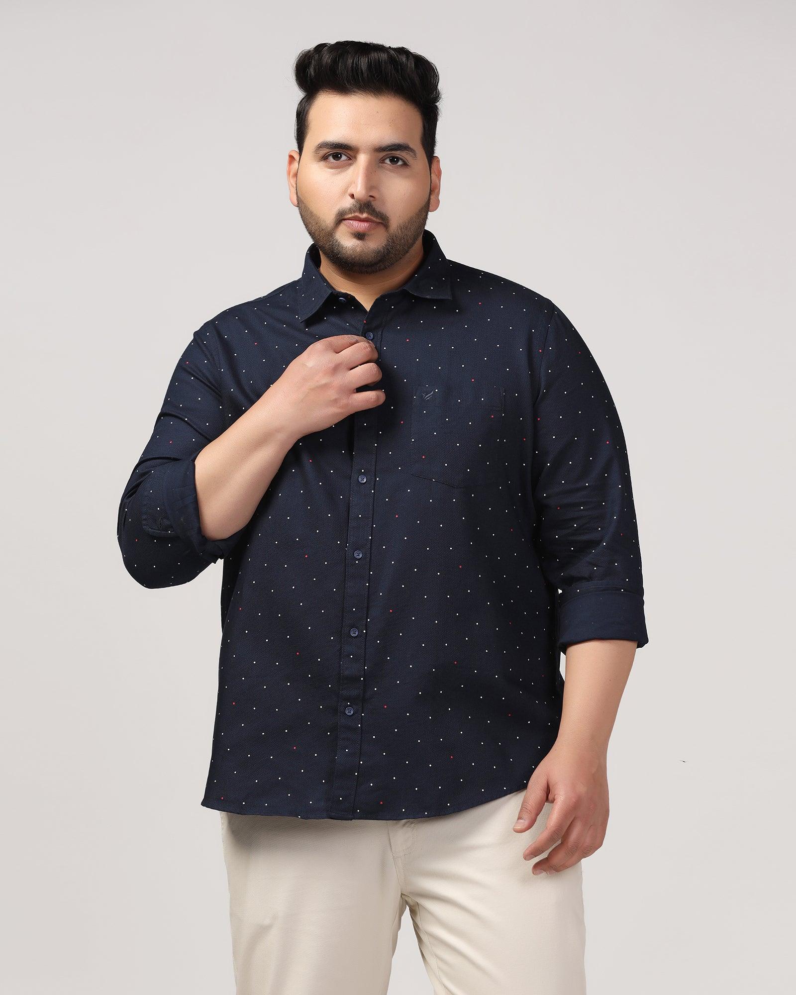 Casual Navy Printed Shirt - Cato - Image 7