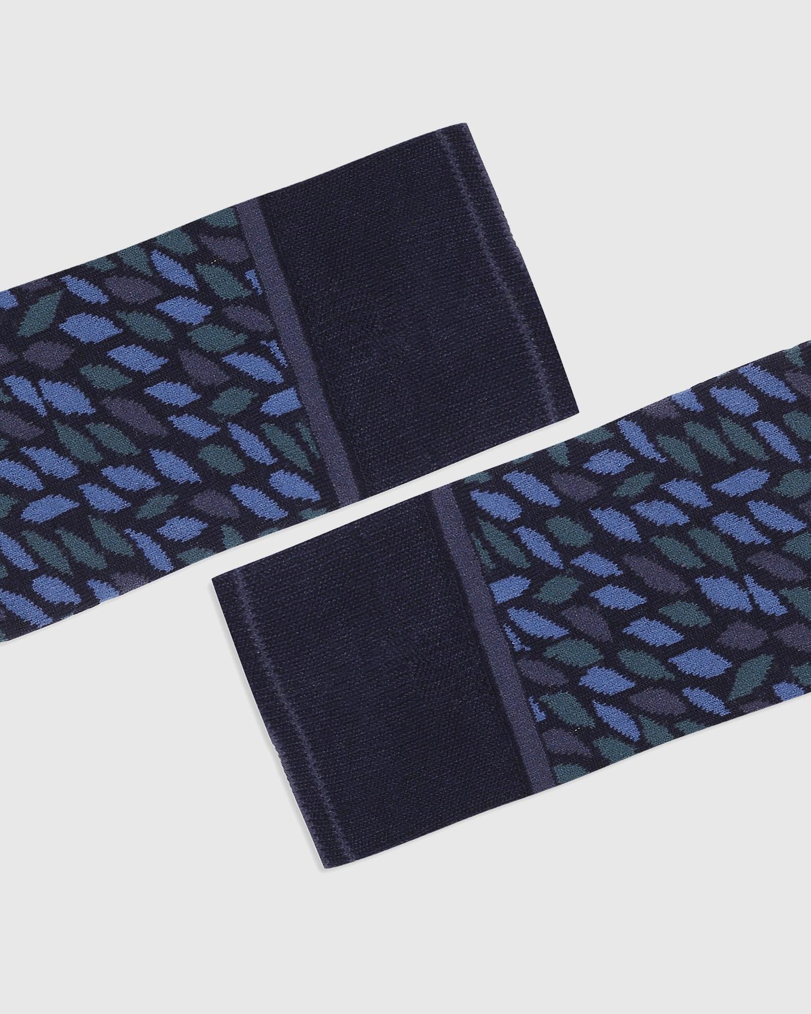 Cotton Navy Knitted Socks - Qias - Image 4