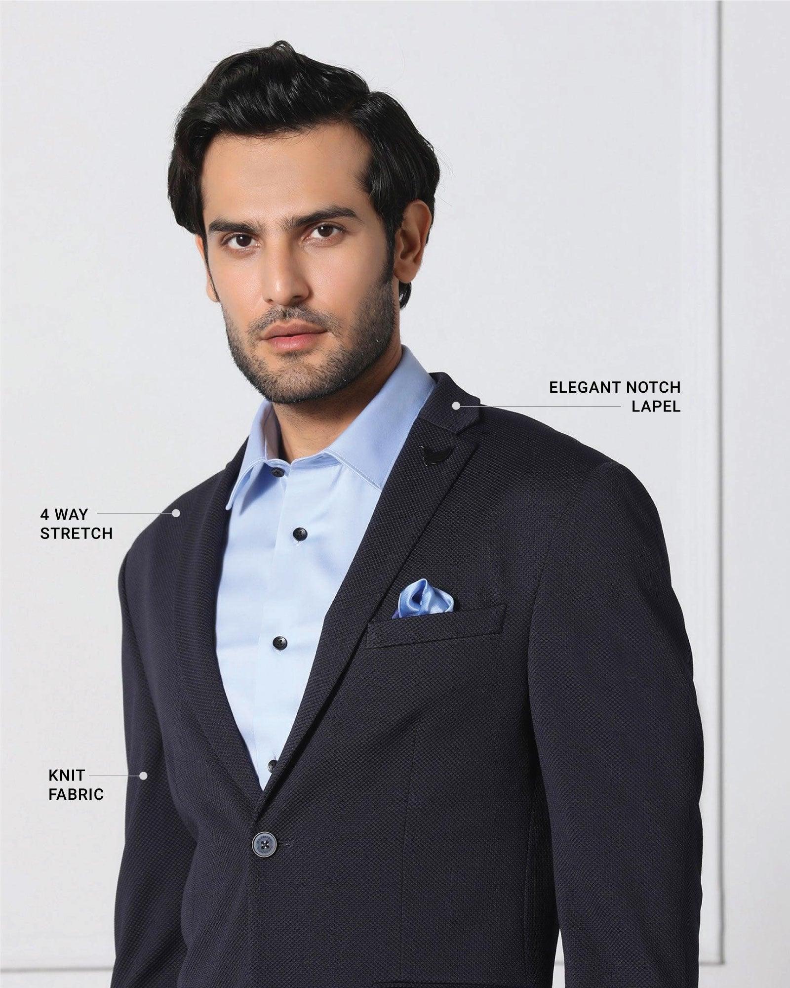 Must Haves Formal Navy Textured Blazer - Japson - Image 5