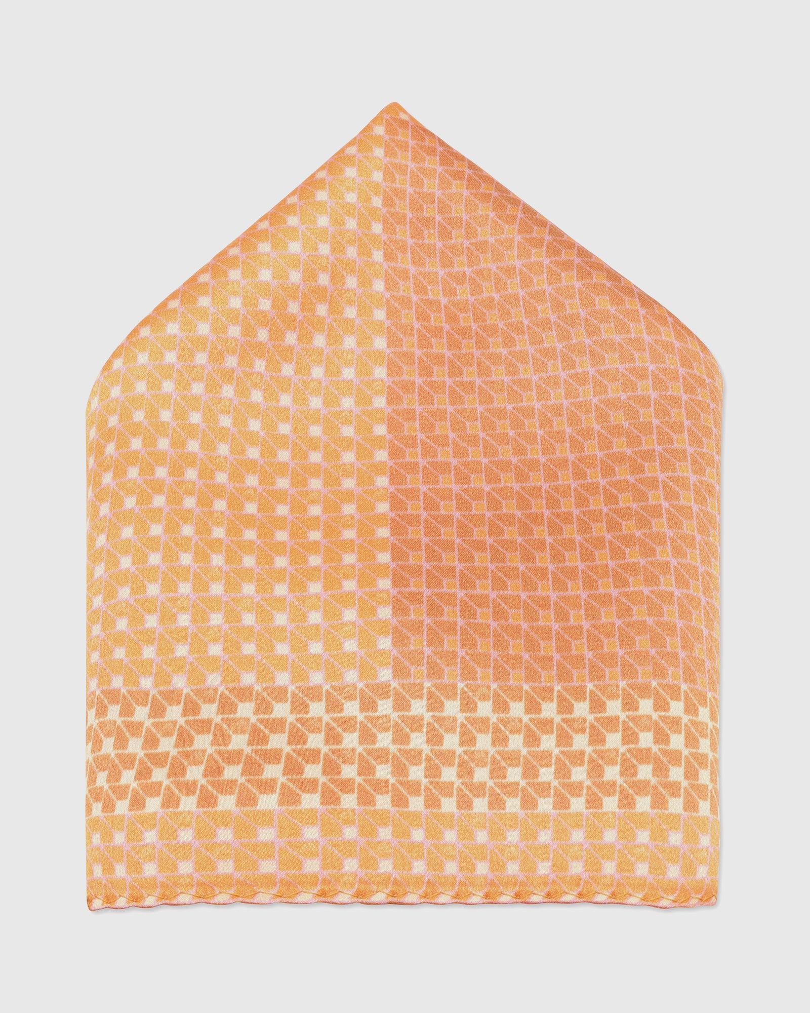 Beige 100% Silk Printed Pocket Square - Tylell - Image 5