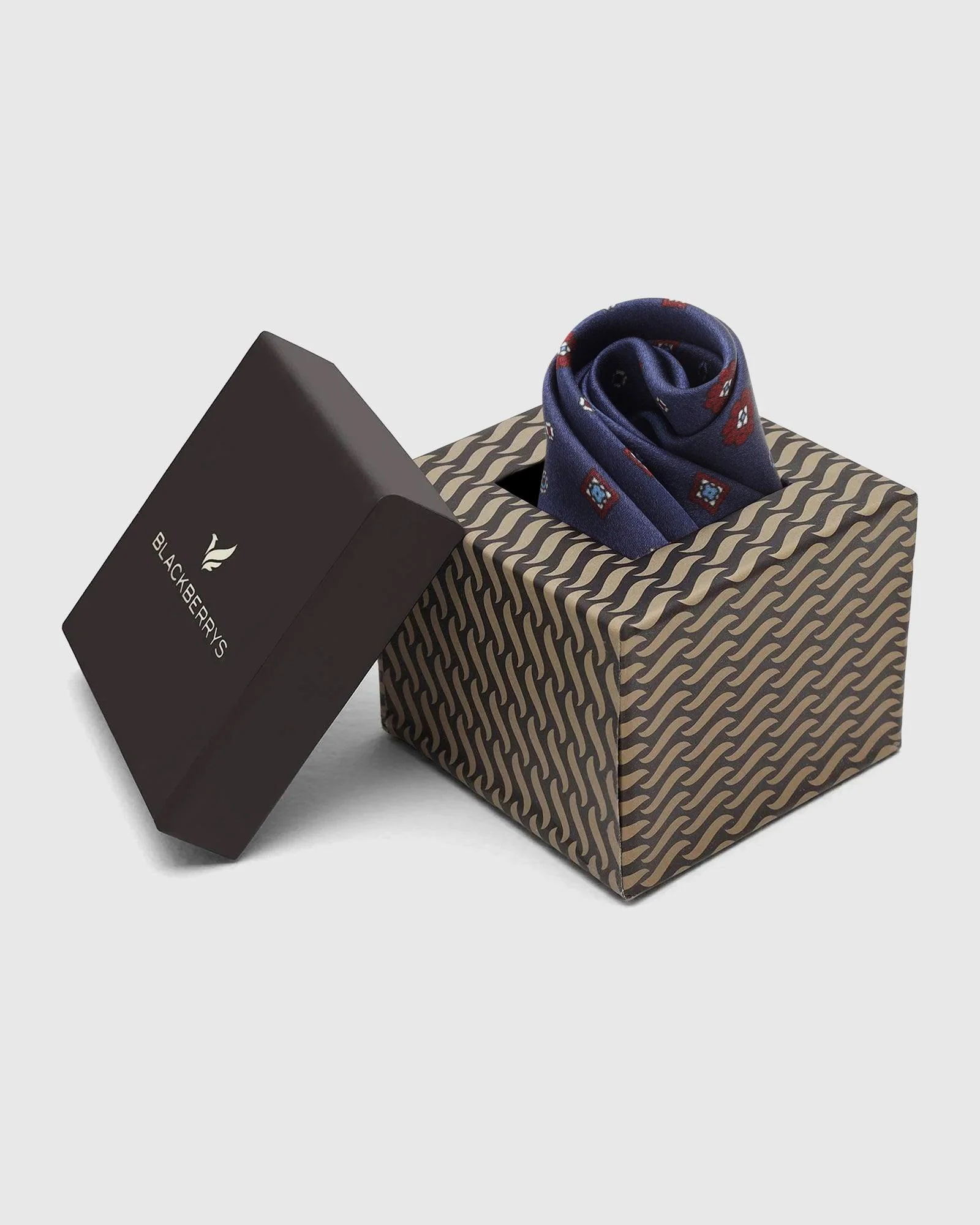 Deep Navy 100% Silk Jacquard Pocket Square - Taylor - Image 2