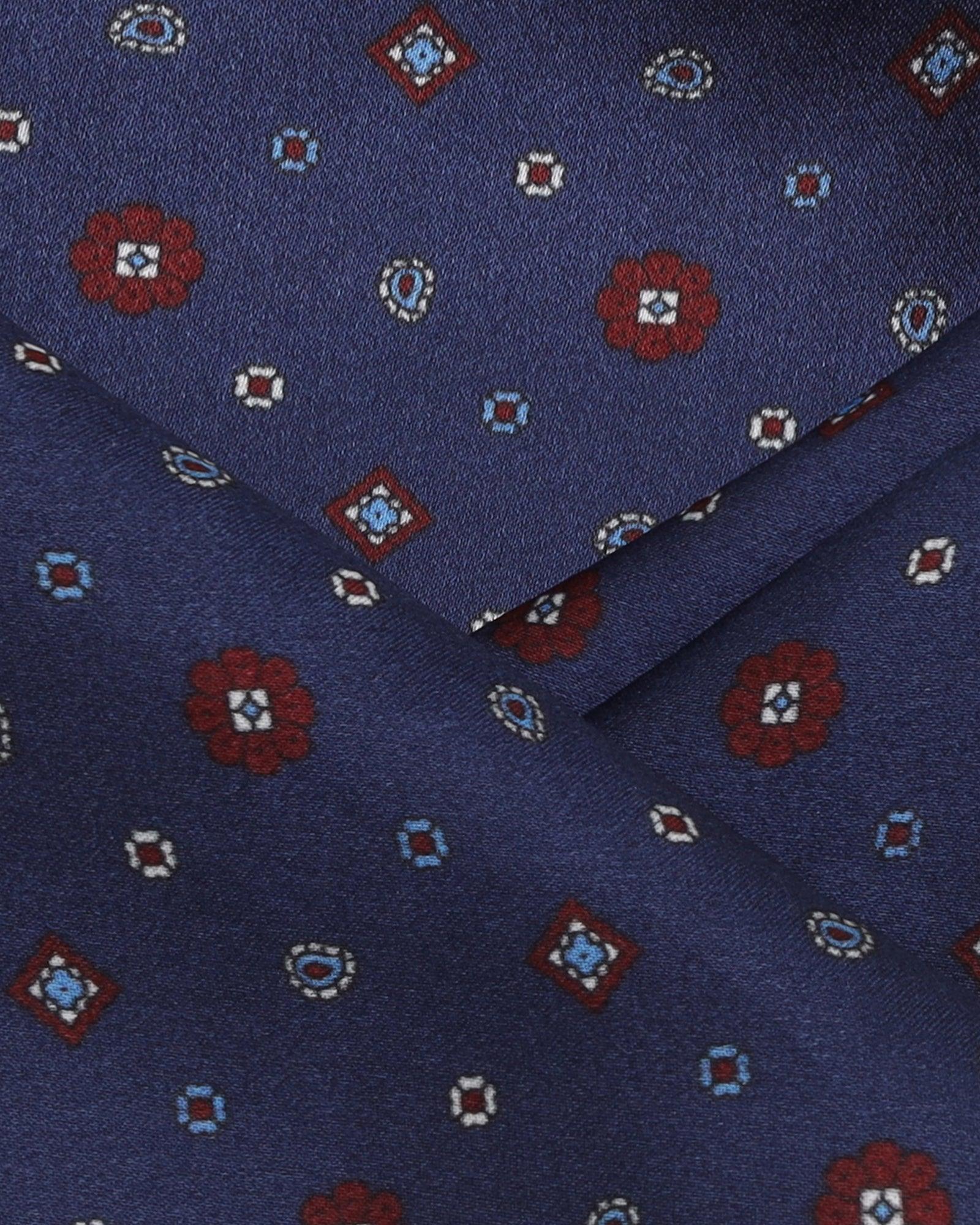 Deep Navy 100% Silk Jacquard Pocket Square - Taylor - Image 4