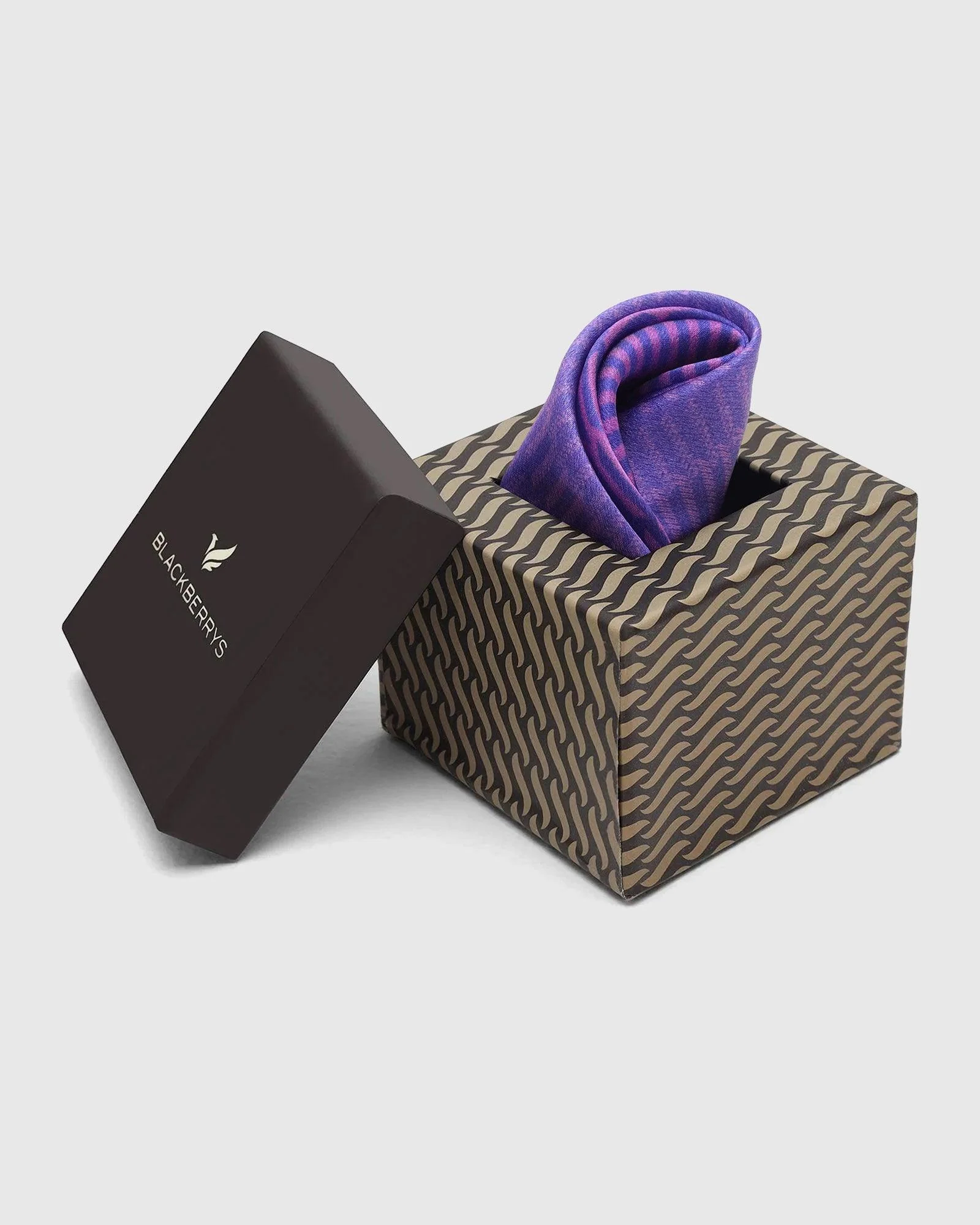 Lavender 100% Silk Jacquard Pocket Square - Toyota - Image 2