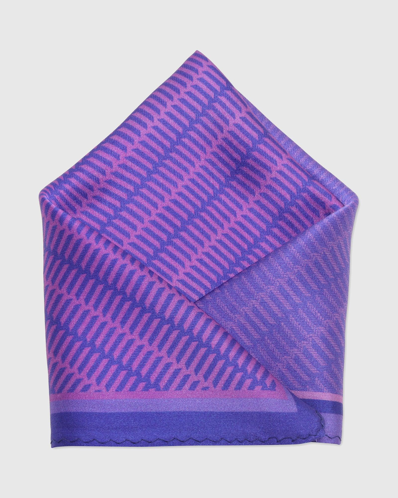 Lavender 100% Silk Jacquard Pocket Square - Toyota - Image 3