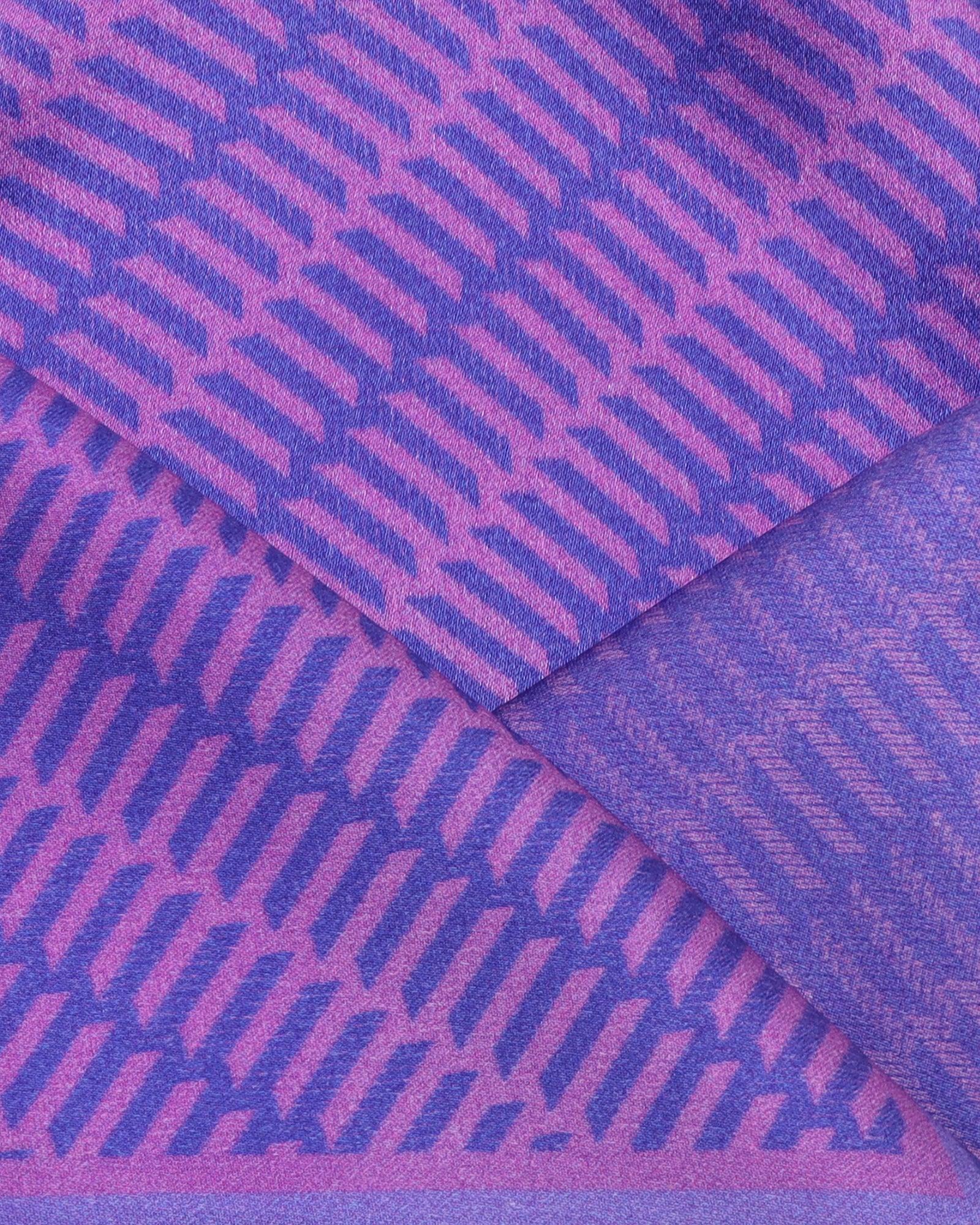 Lavender 100% Silk Jacquard Pocket Square - Toyota - Image 4