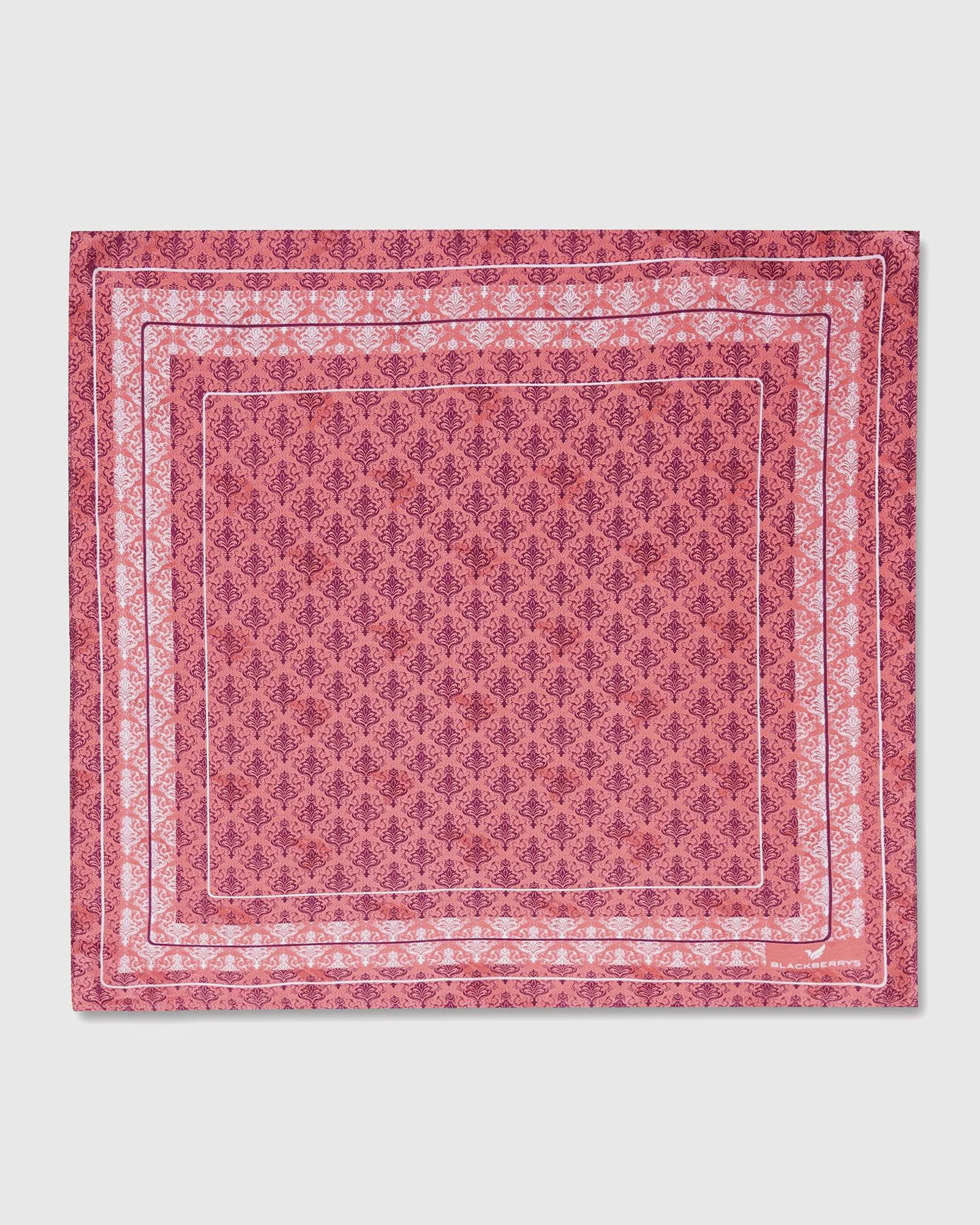 Pink 100% Silk Printed Pocket Square - Tulip