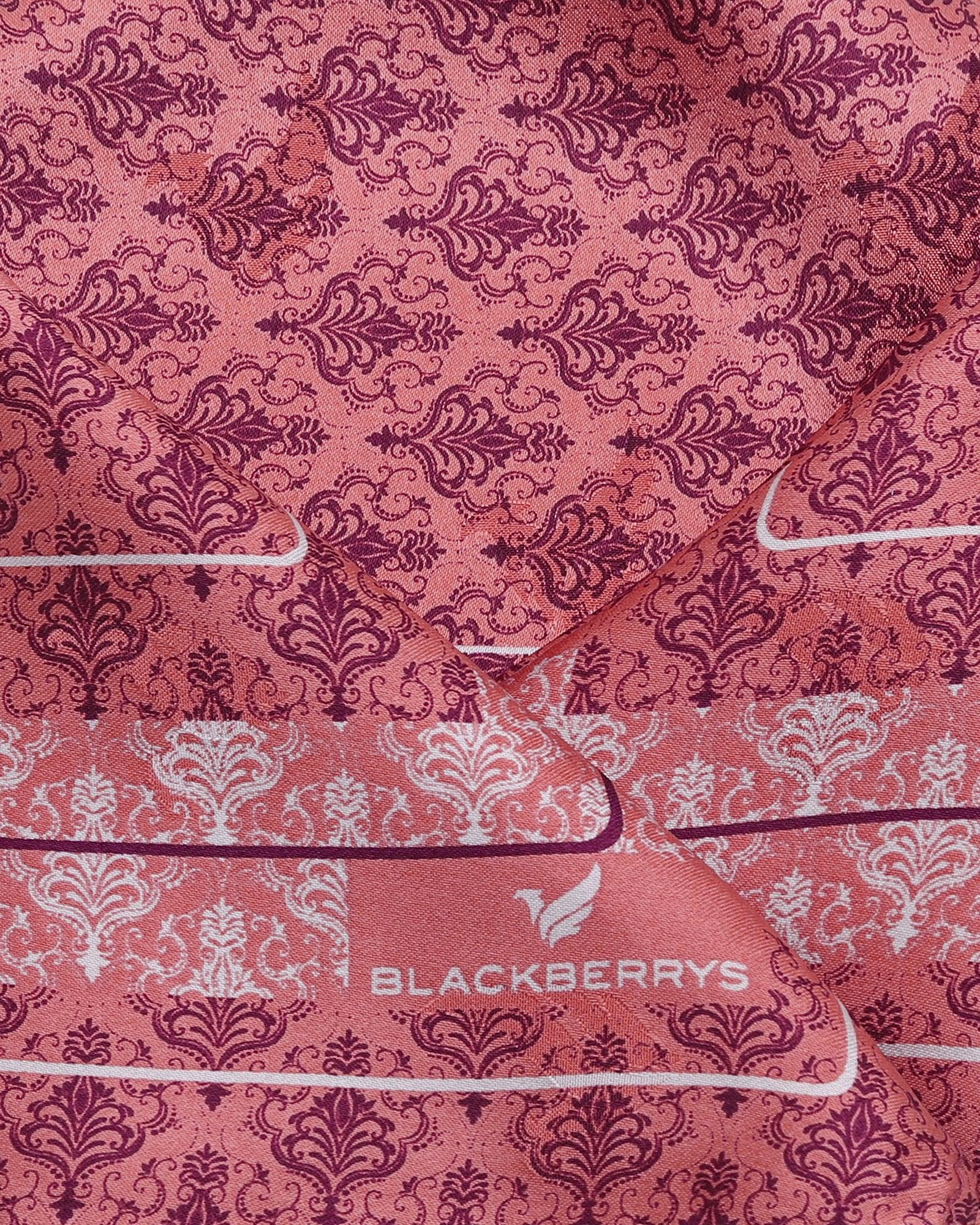 Pink 100% Silk Printed Pocket Square - Tulip - Image 4