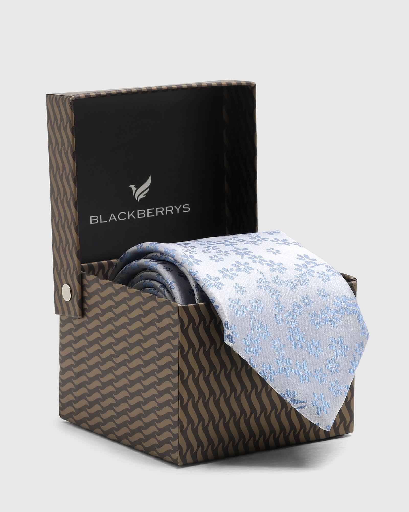 Silk Blue Jacquard Tie - Tara - Image 4