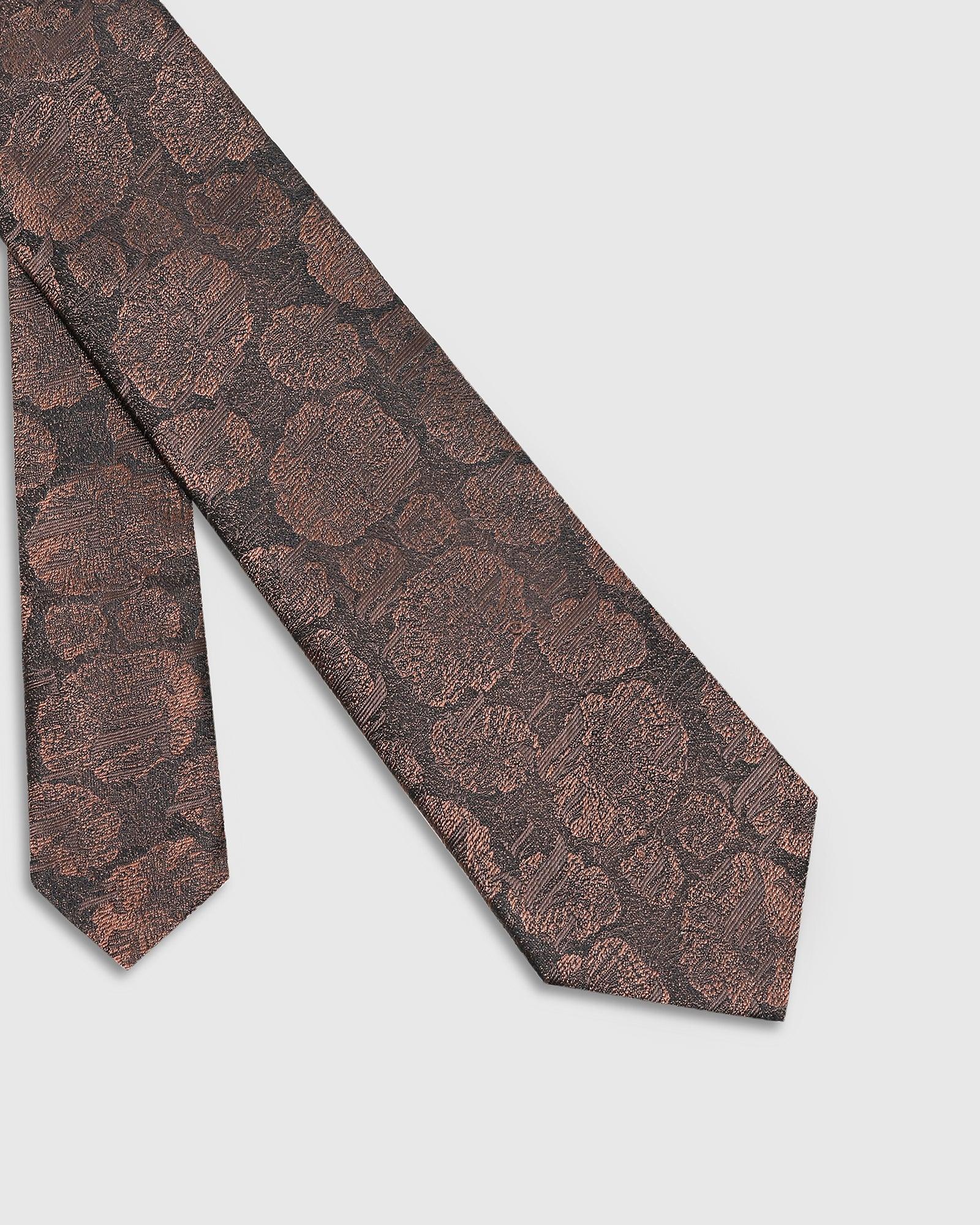 Silk Brown Jacquard Tie - Talisca - Image 2