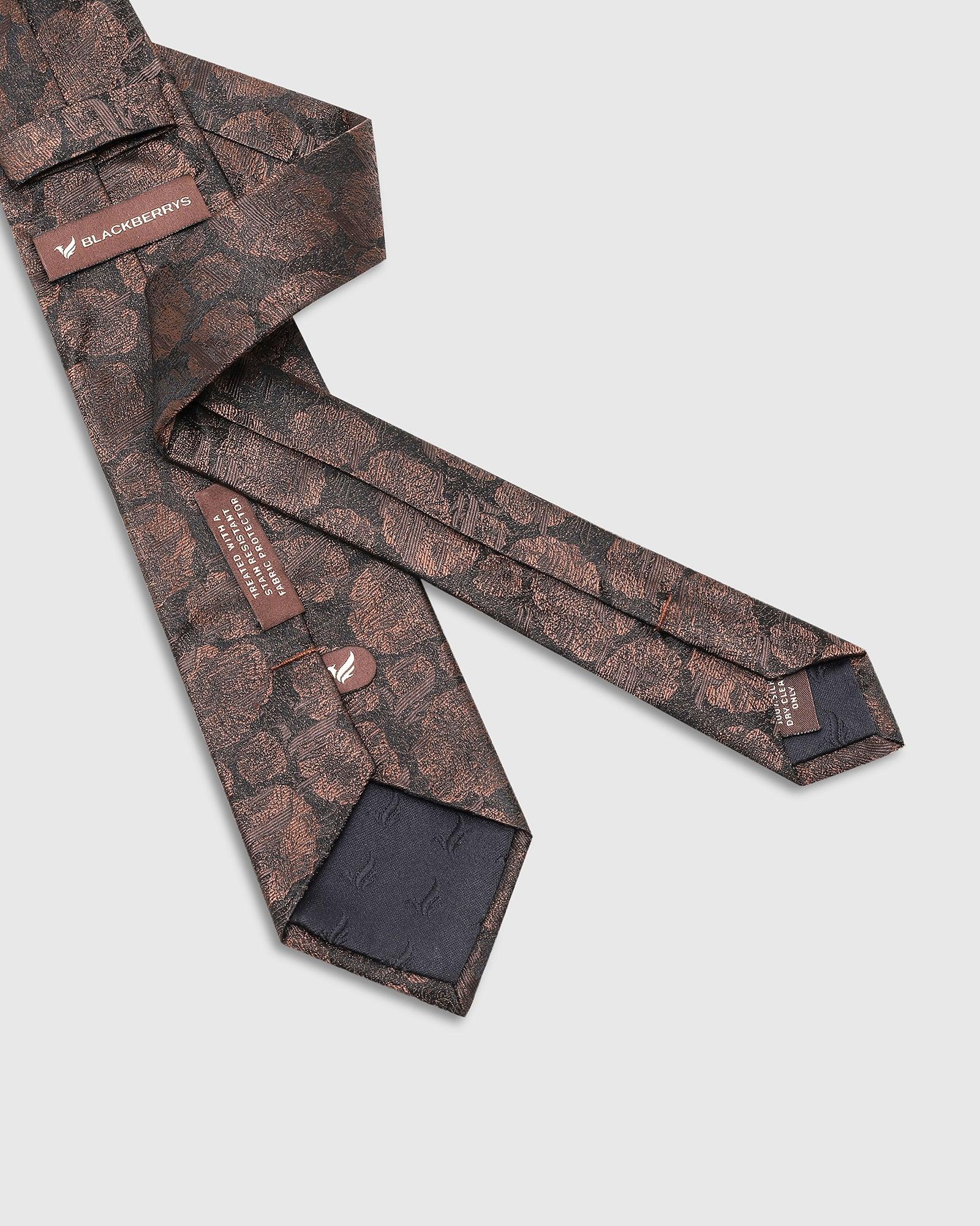 Silk Brown Jacquard Tie - Talisca - Image 3