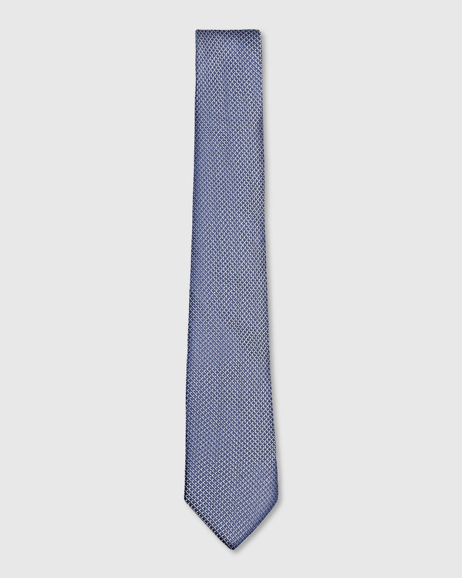 Silk Dark Purple Jacquard Tie - Troy - Image 4
