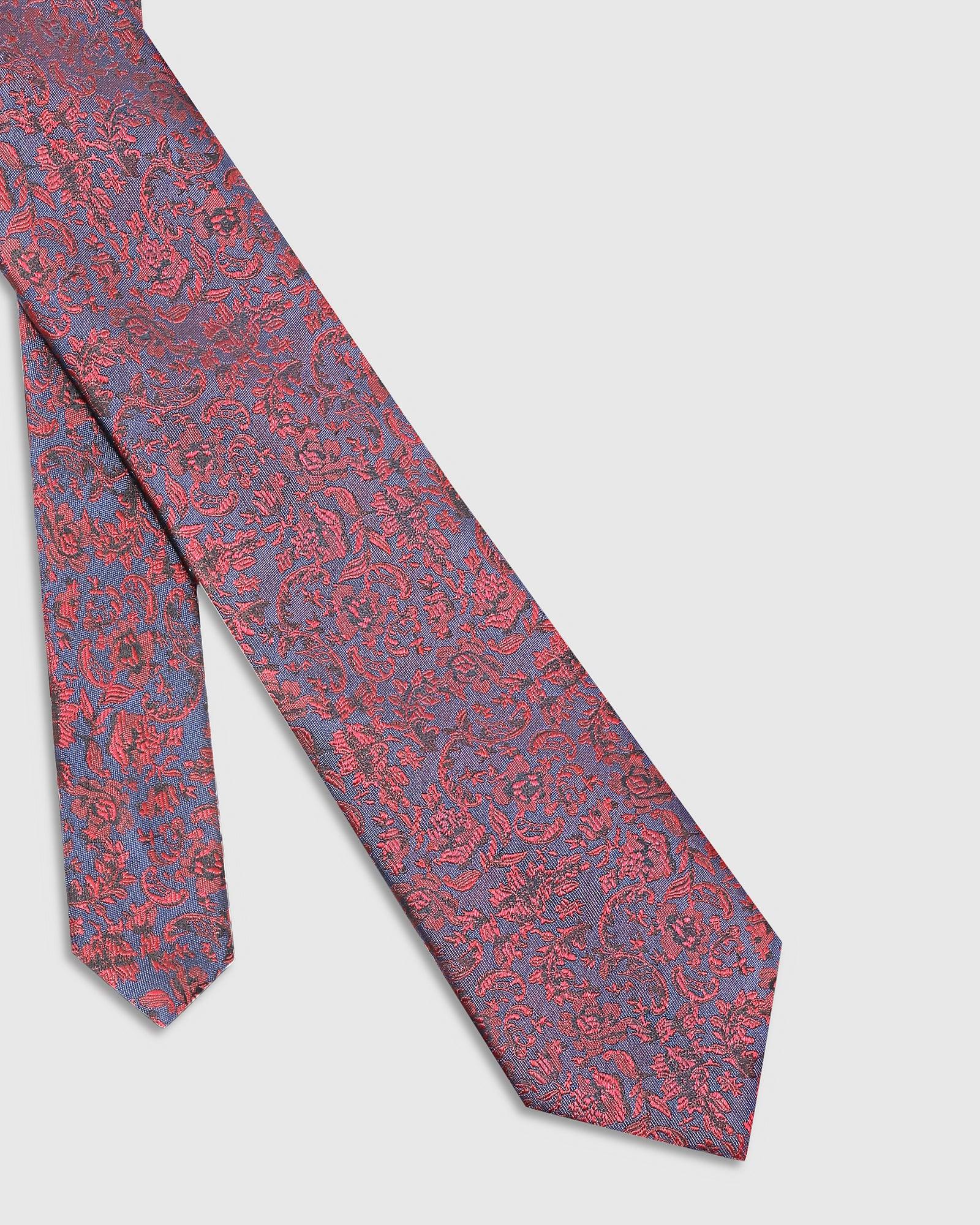 Silk Maroon Jacquard Tie - Tesla - Image 2