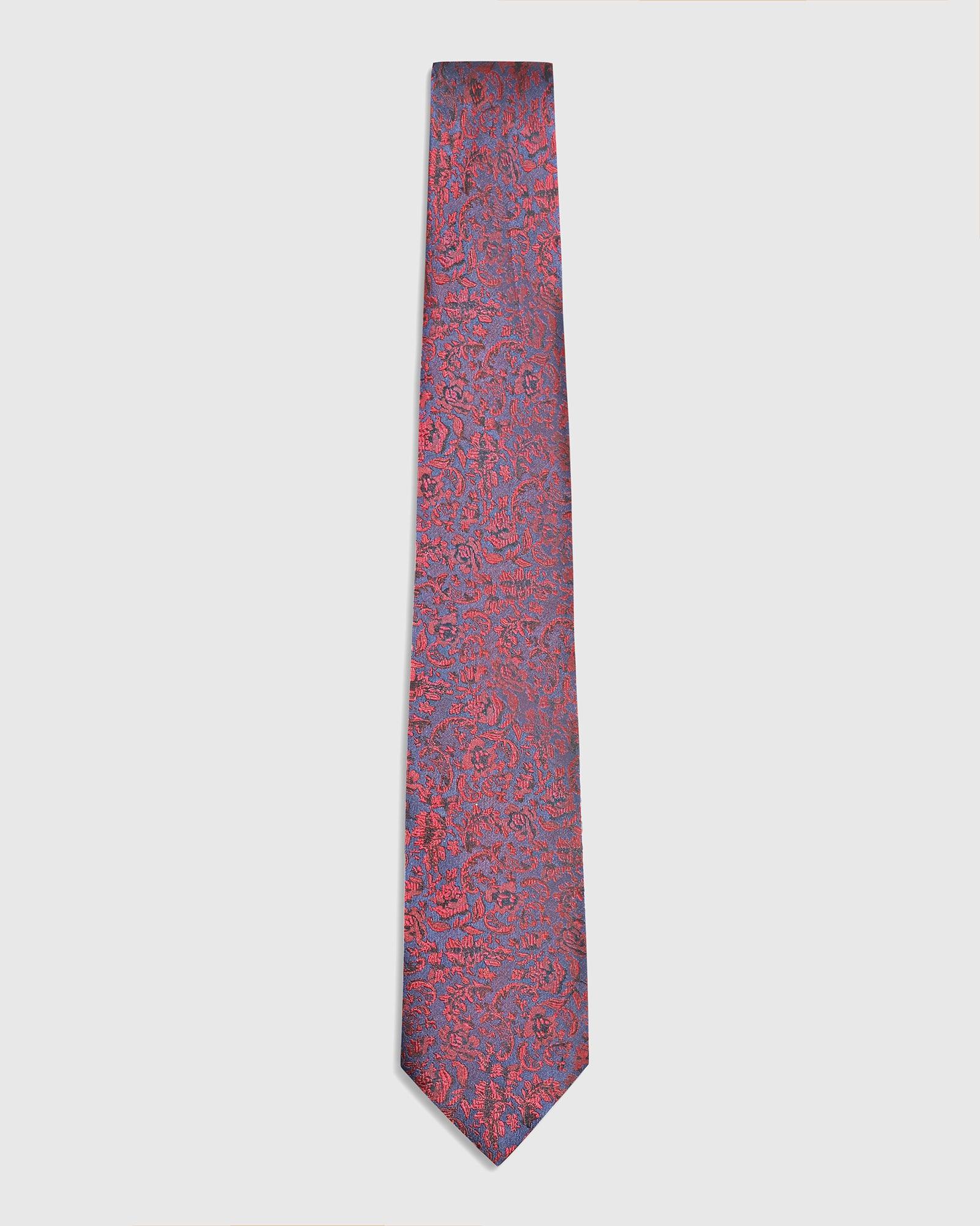 Silk Maroon Jacquard Tie - Tesla - Image 4