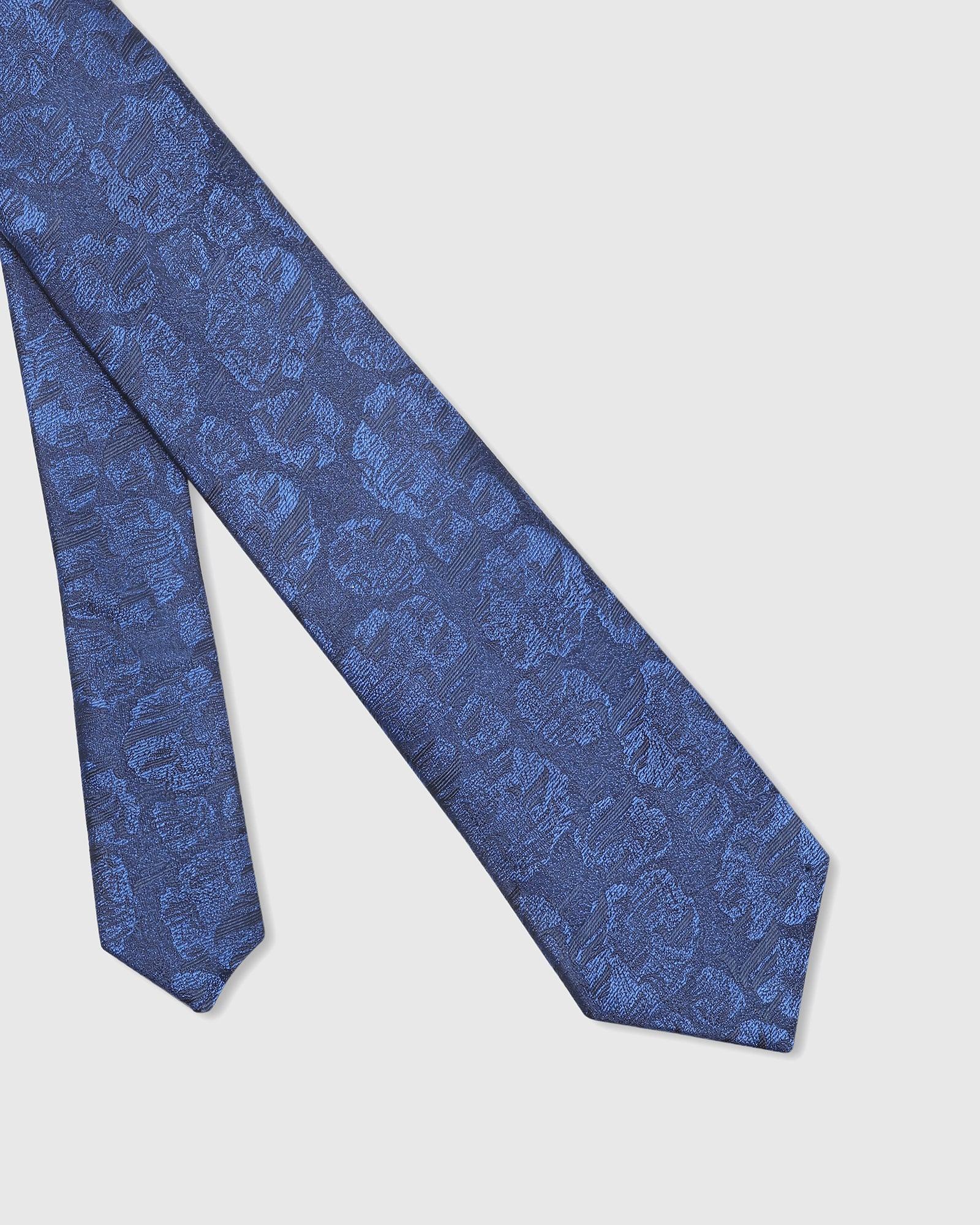Silk Navy Jacquard Tie - Talisca - Image 2