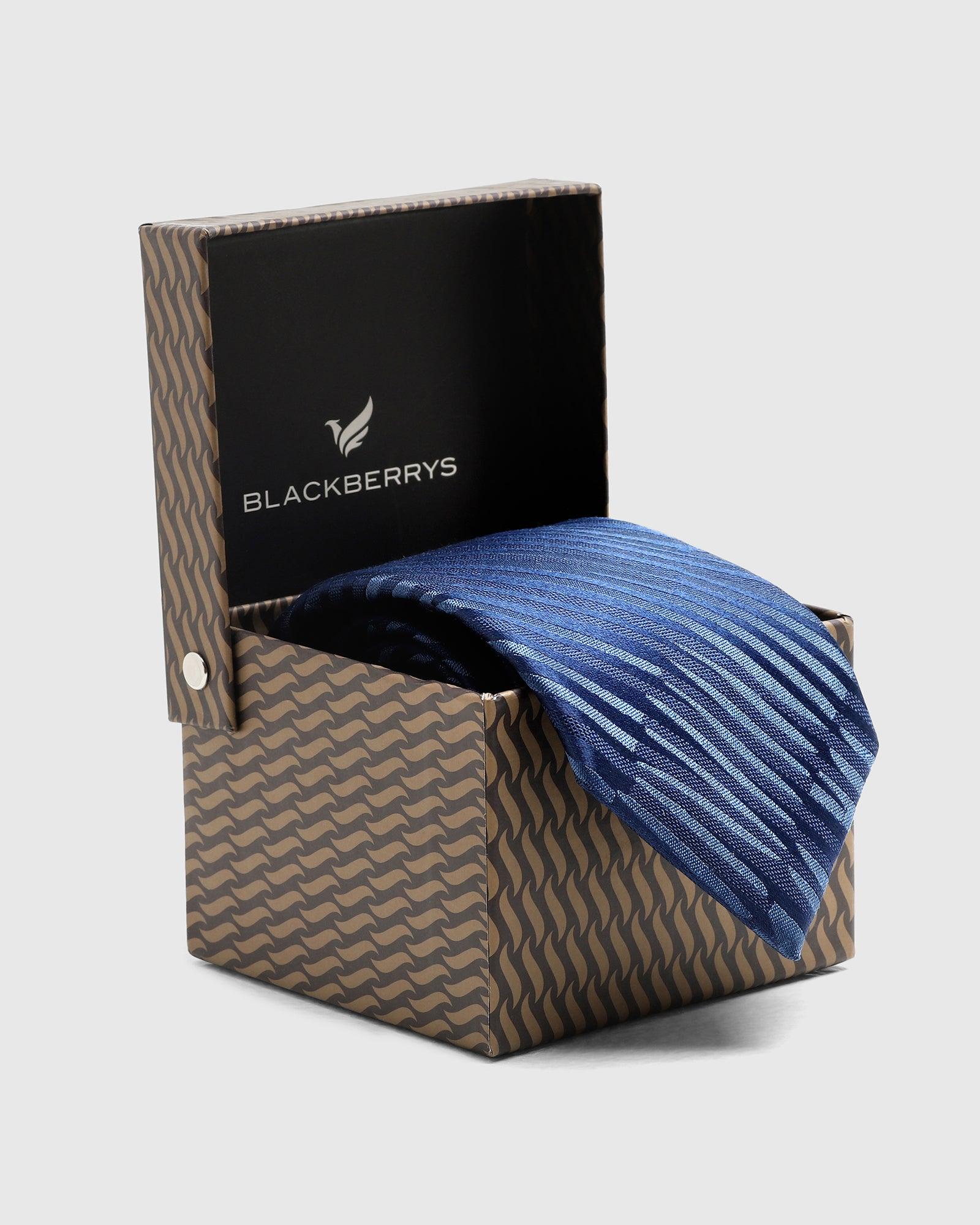 Silk Navy Jacquard Tie - Thyrone - Image 4