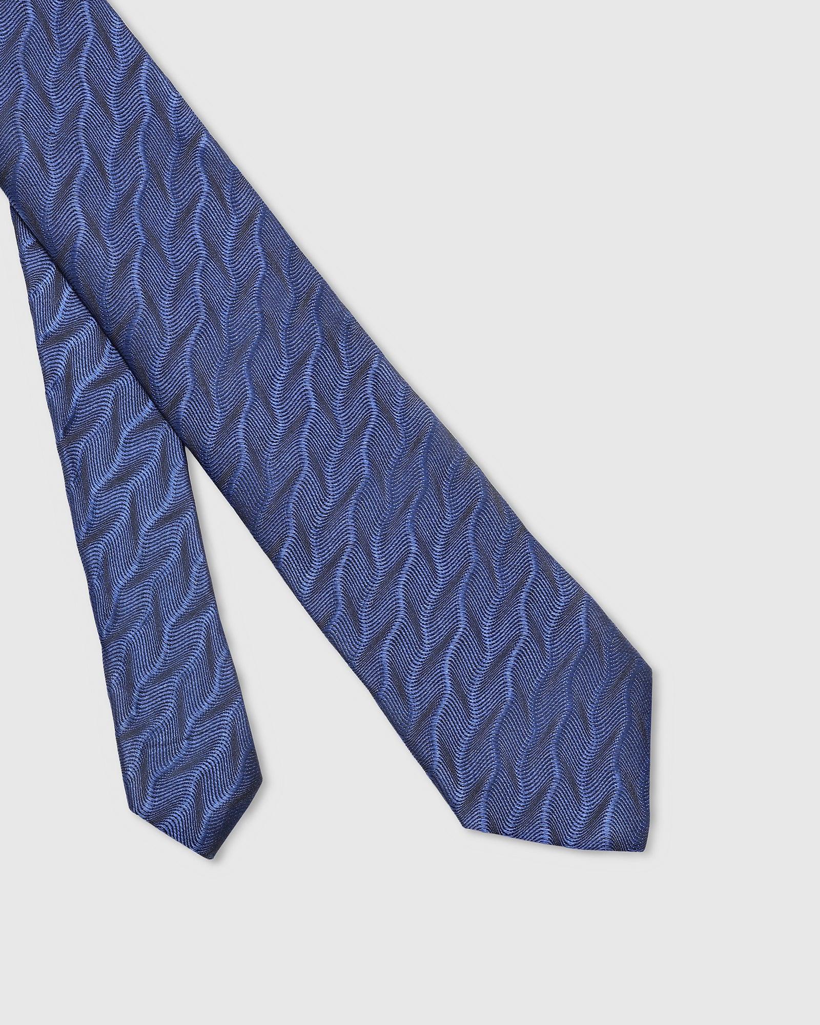 Silk Navy Jacquard Tie - Town