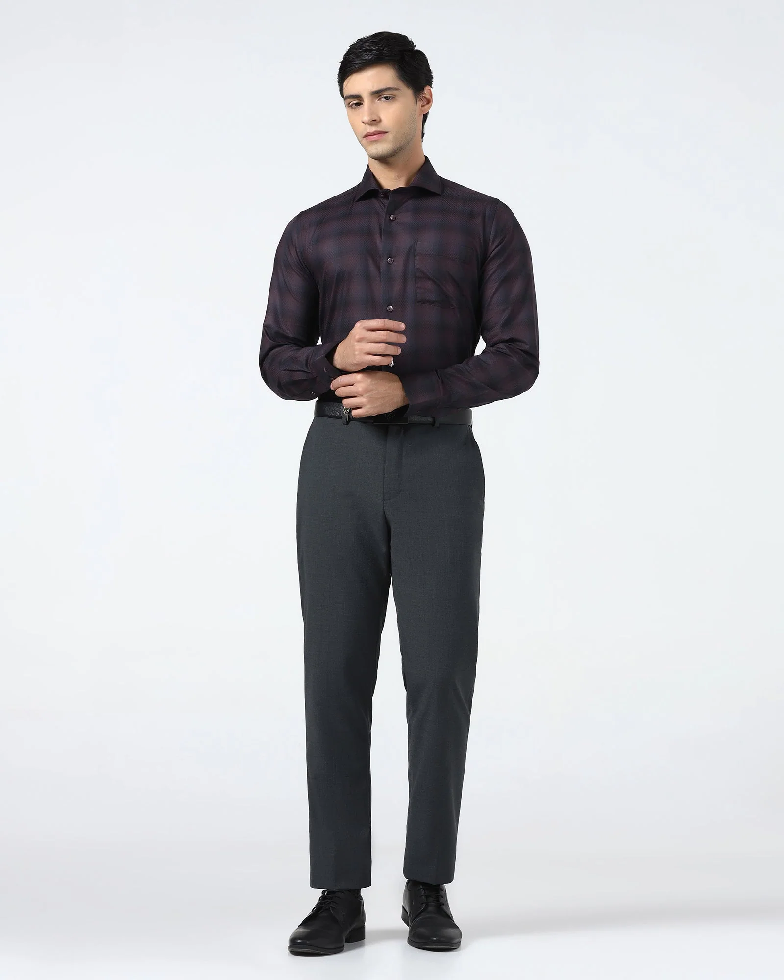 Purple Check Shirt - Perkin - Image 3