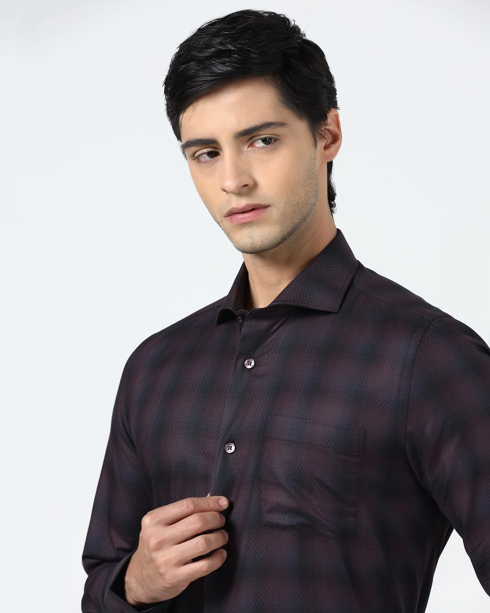 Purple Check Shirt - Perkin - Image 4