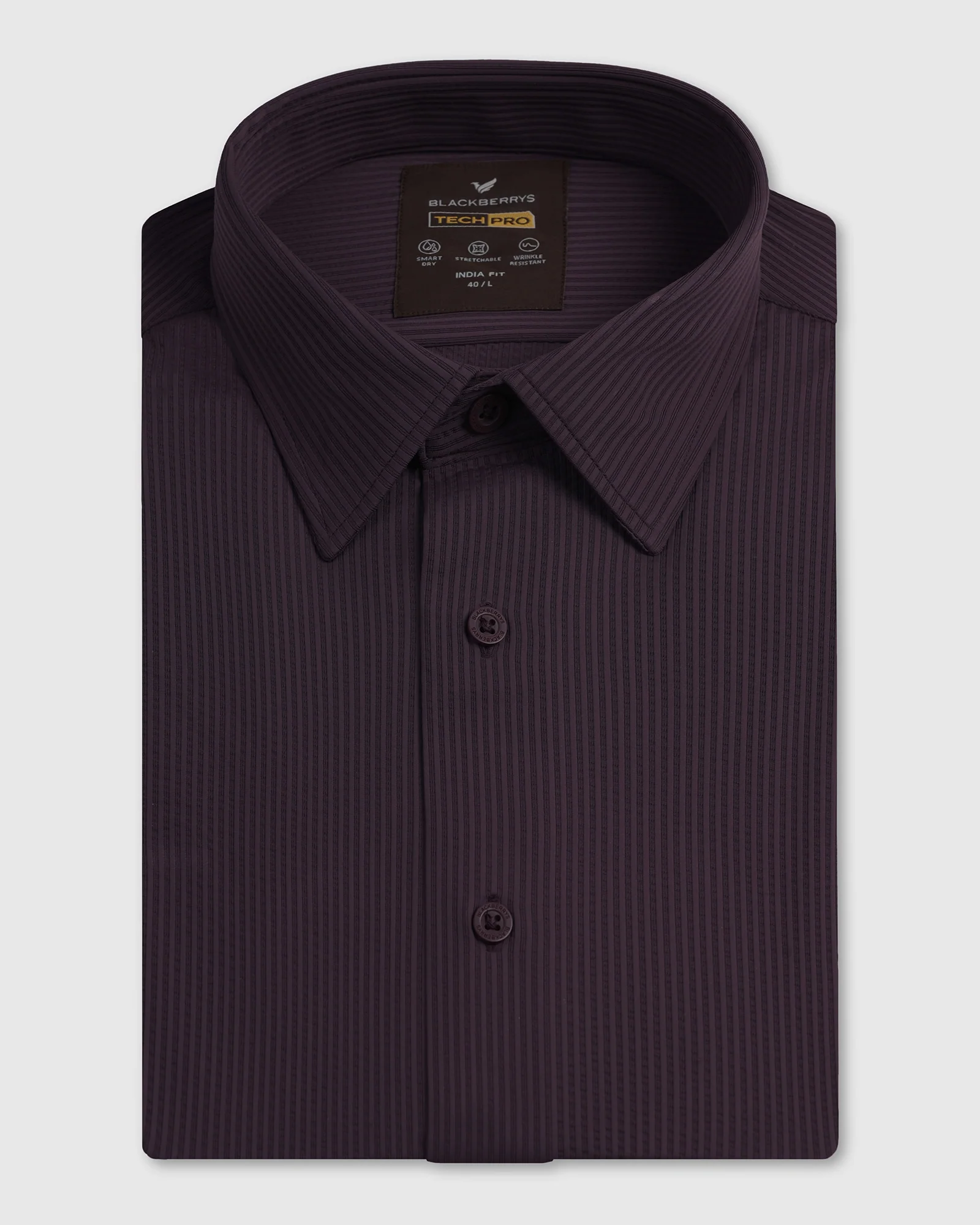 Purple Half Sleeve TechPro Stripe Shirt - Civil - Image 5