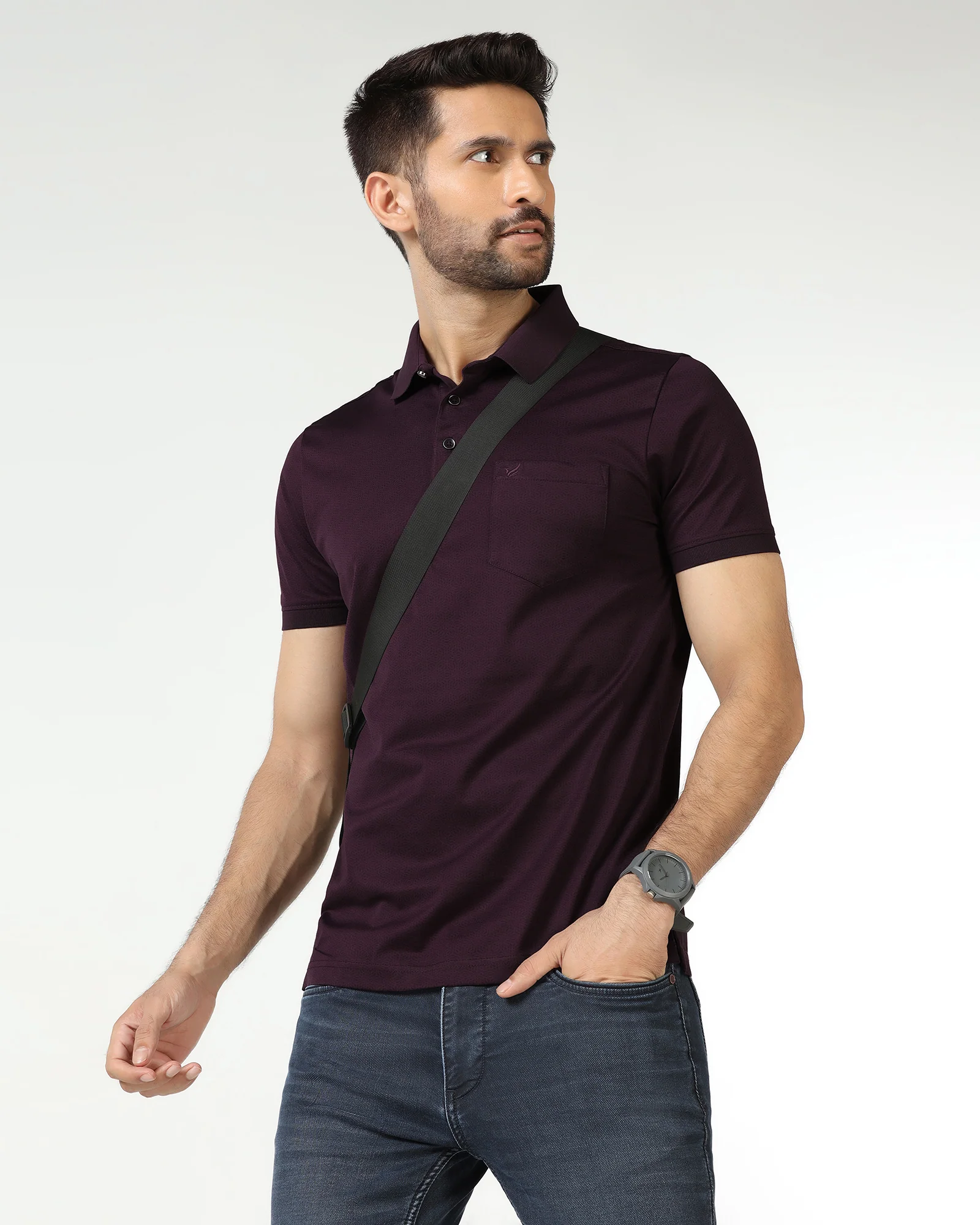 Purple Printed Polo - Peter - Image 7