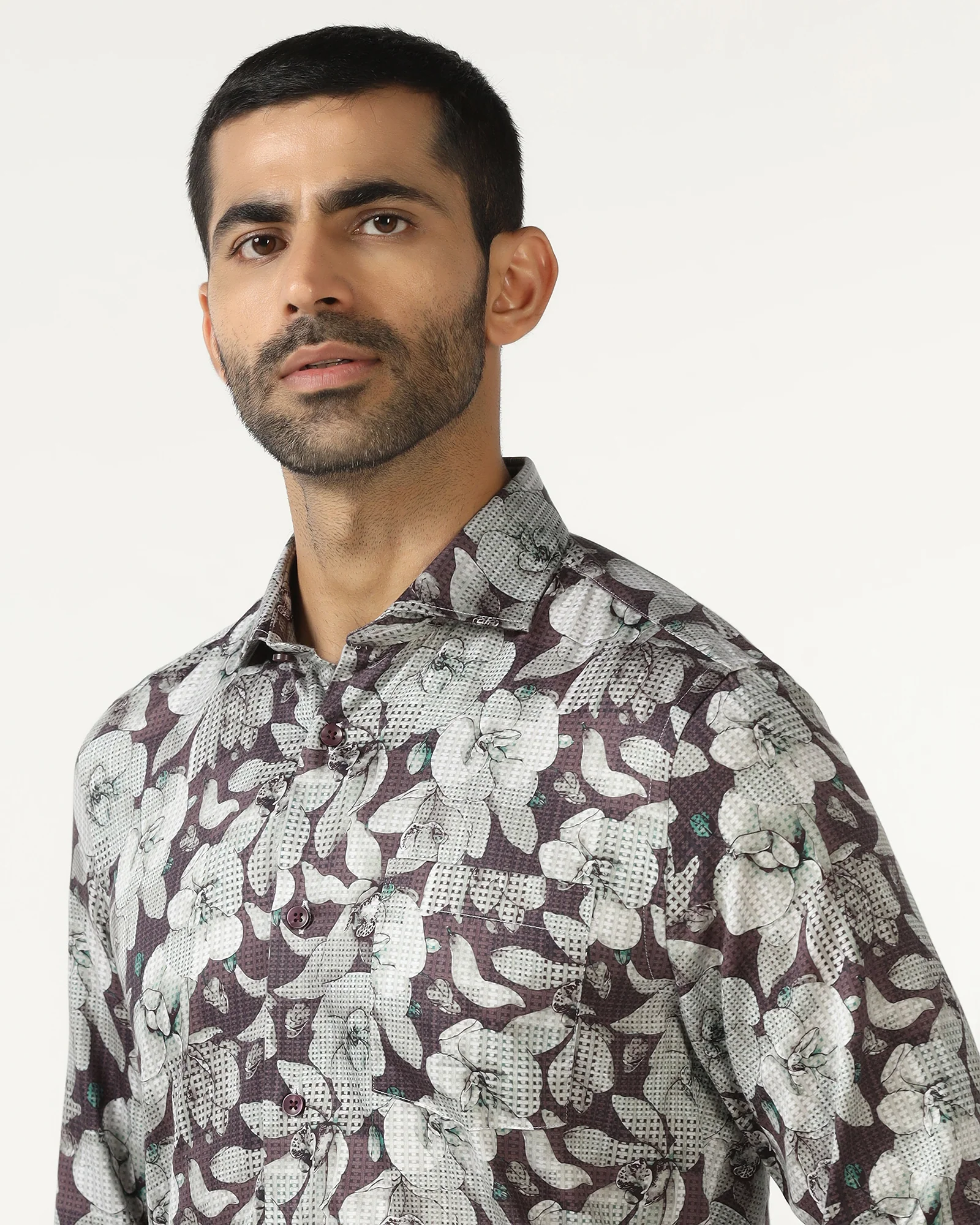 Purple Printed Shirt - Platon - Image 4