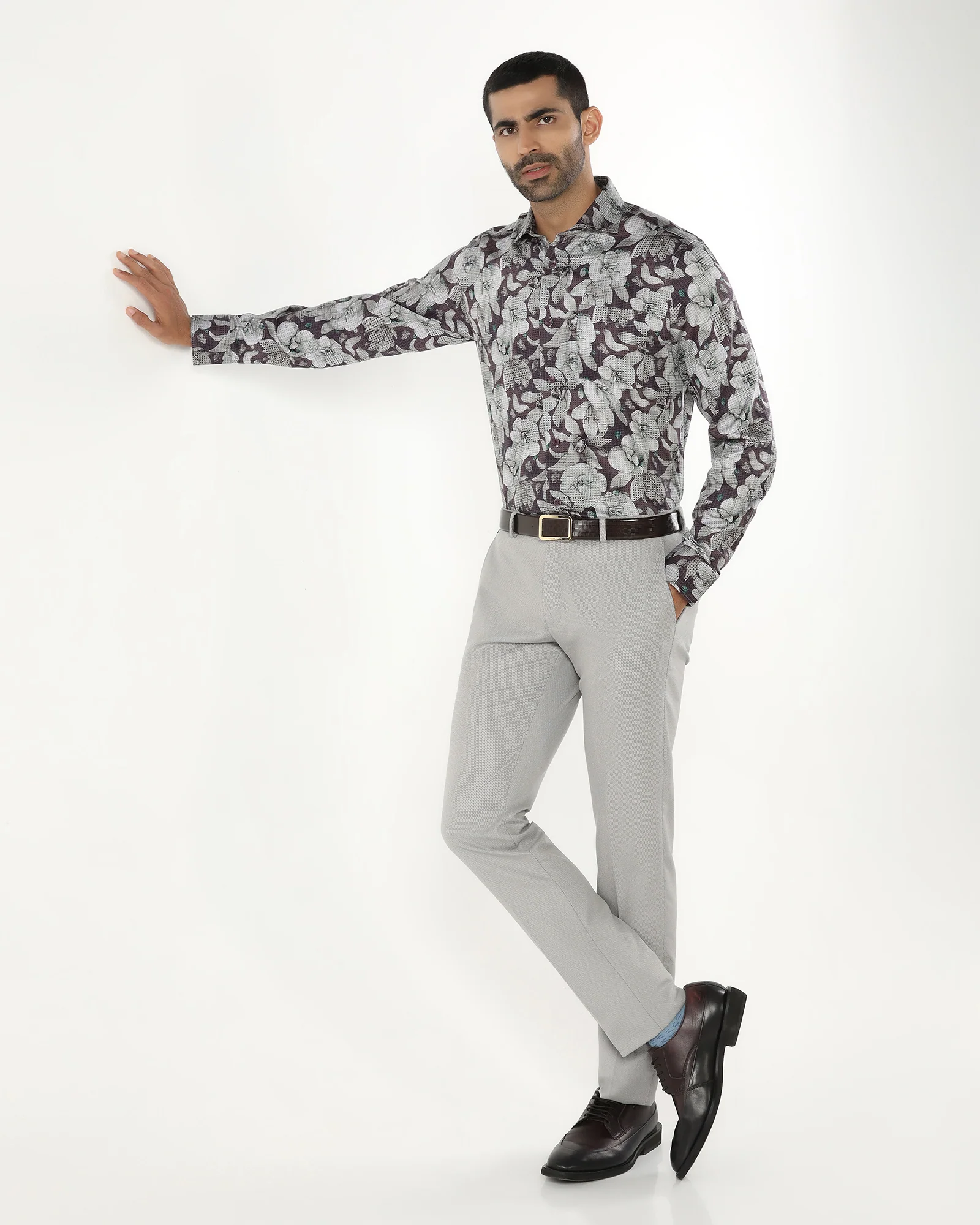 Purple Printed Shirt - Platon - Image 7