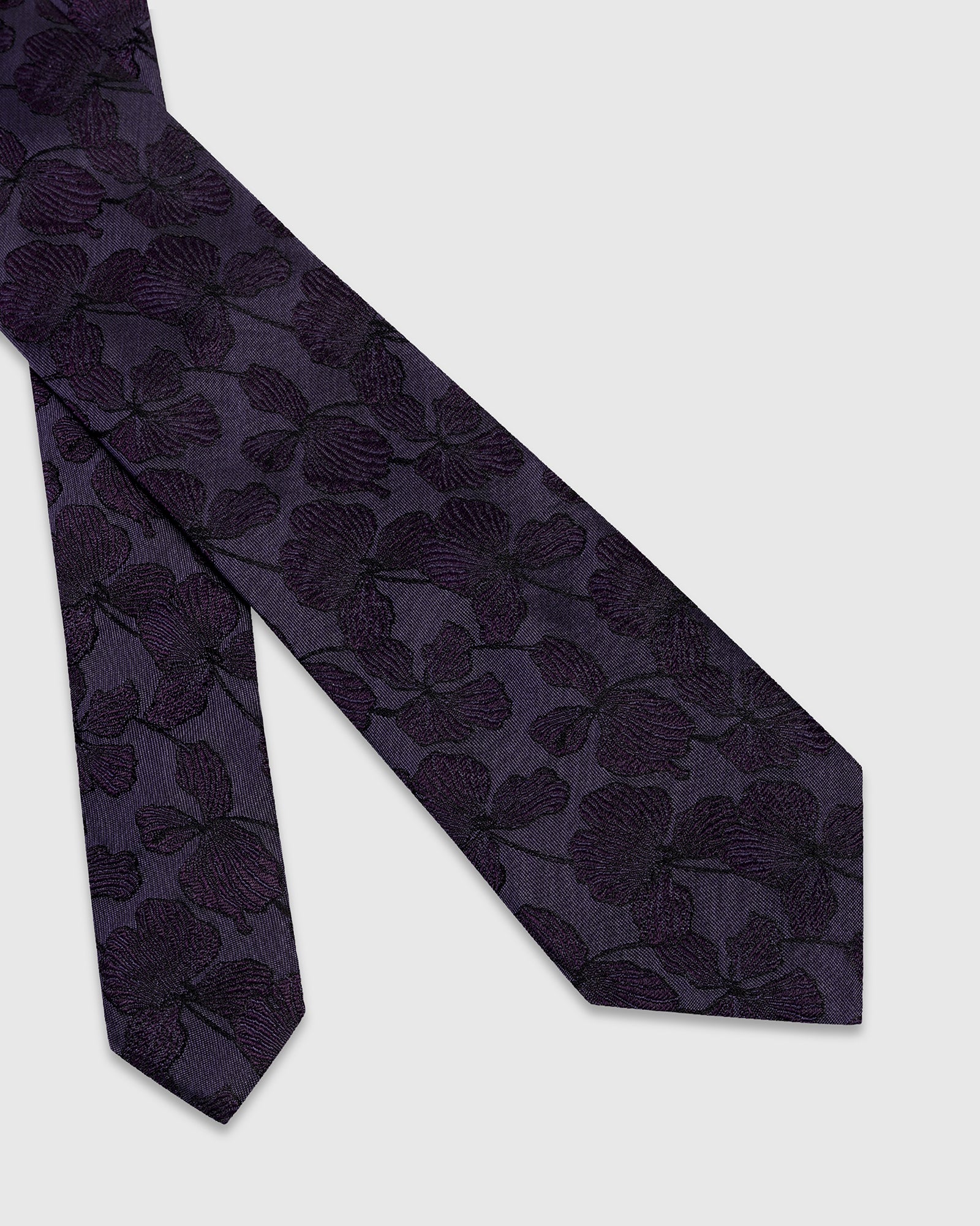 Purple Silk Jacquard Tie - Willis - Image 2
