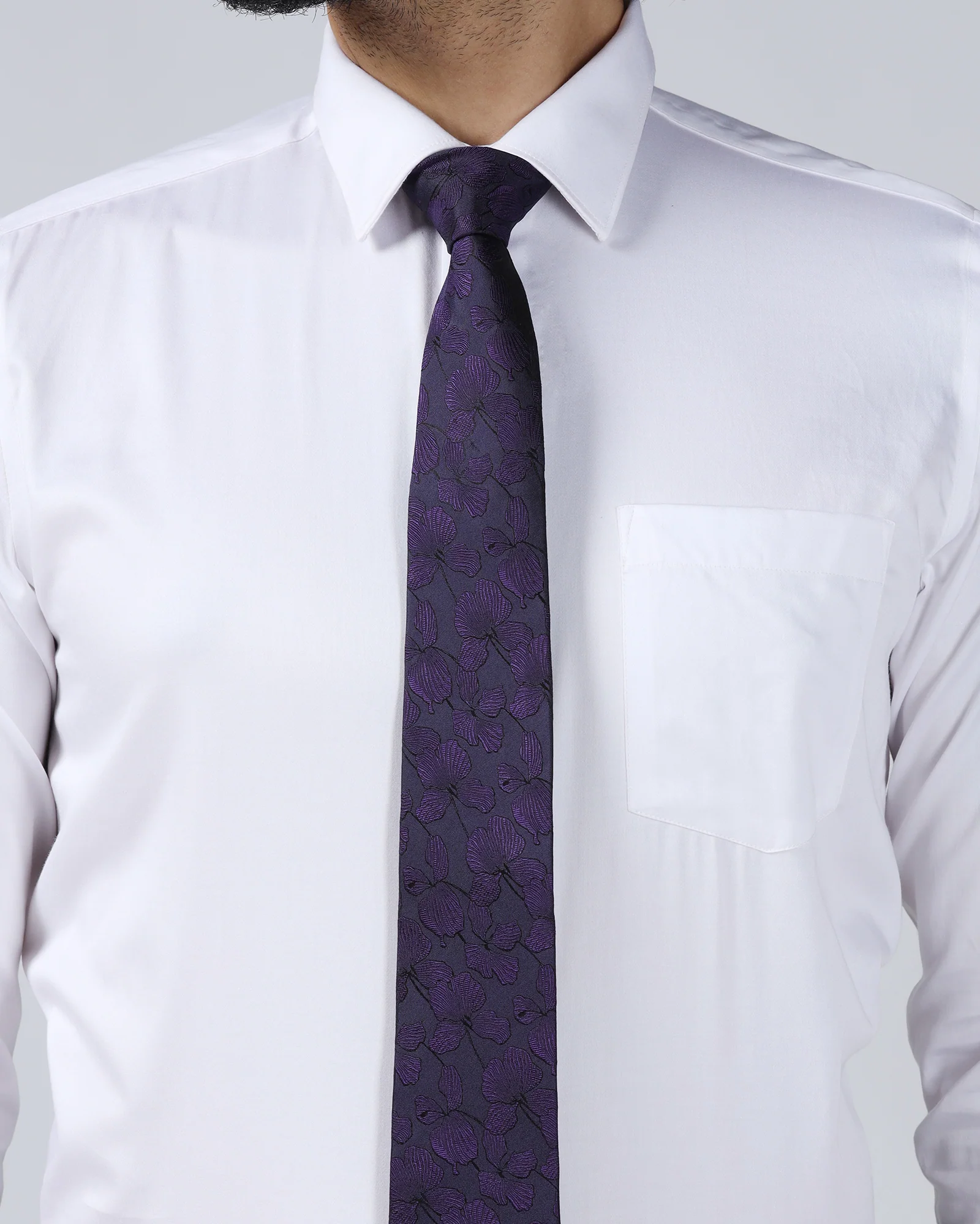 Purple Silk Jacquard Tie - Willis - Image 3