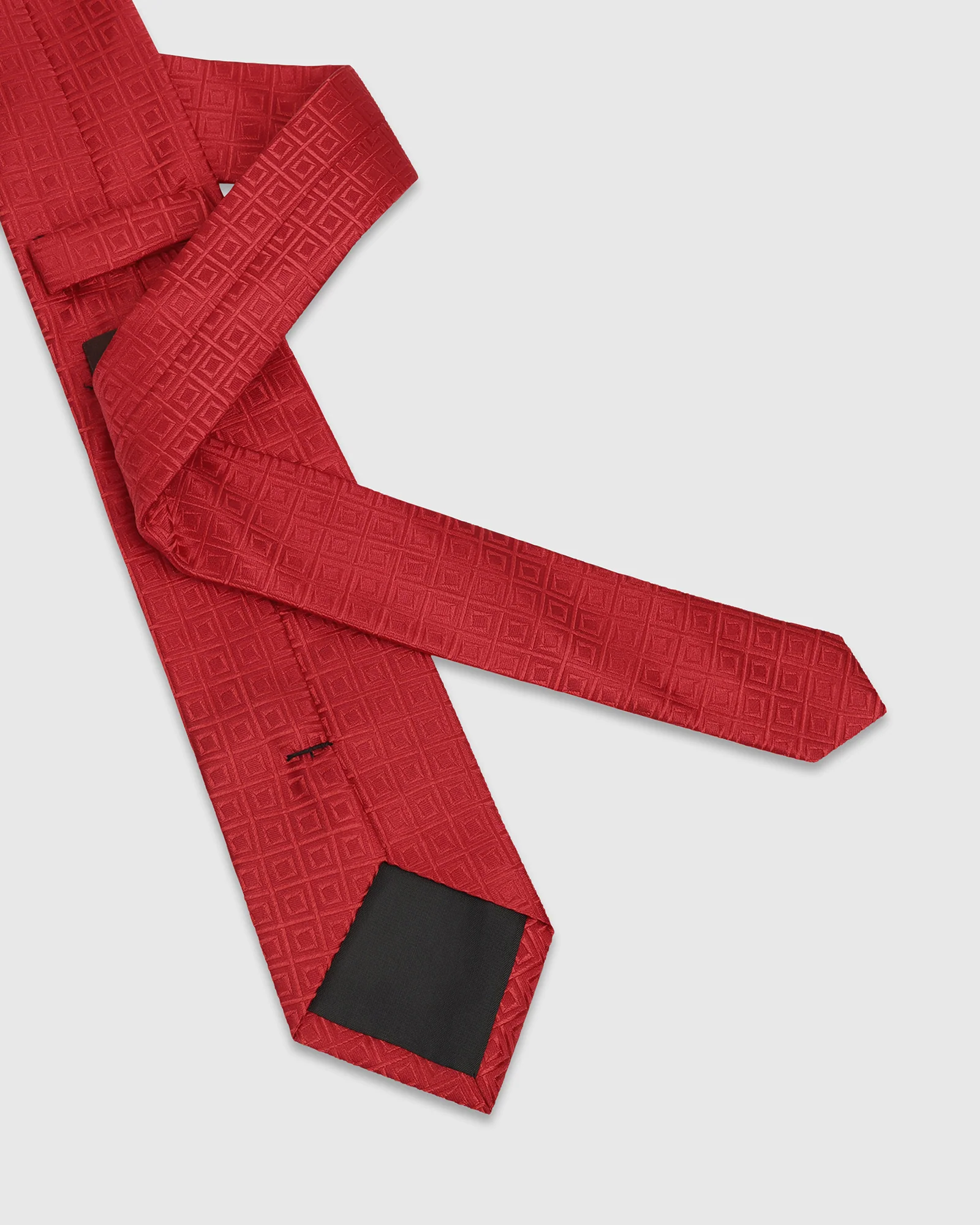 Red Silk Jacquard Tie - Wolcott - Image 4