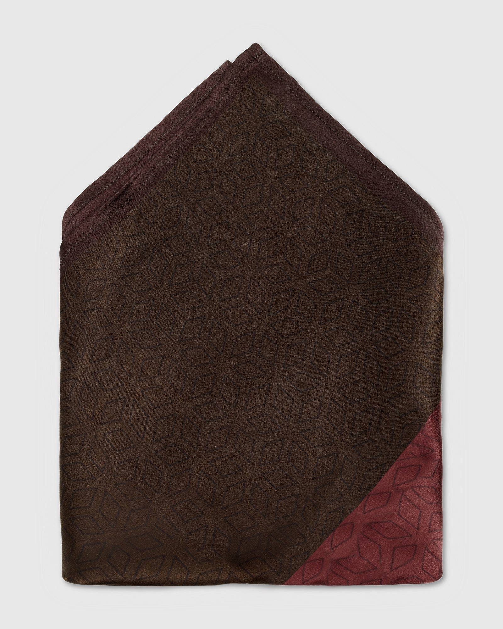 Red Printed 100% Silk Pocket Square - Wei - Image 2