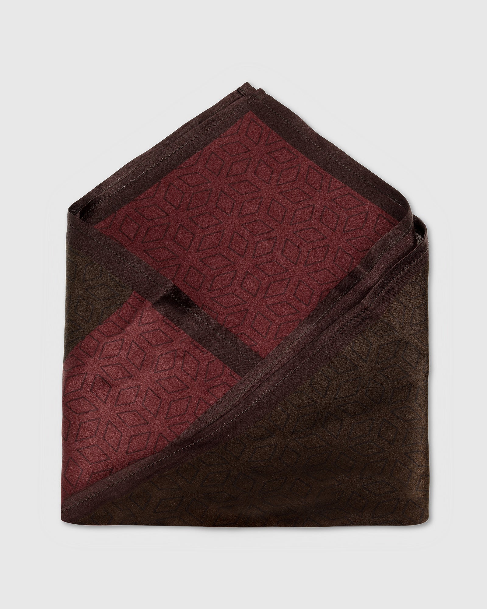 Red Printed 100% Silk Pocket Square - Wei - Image 3