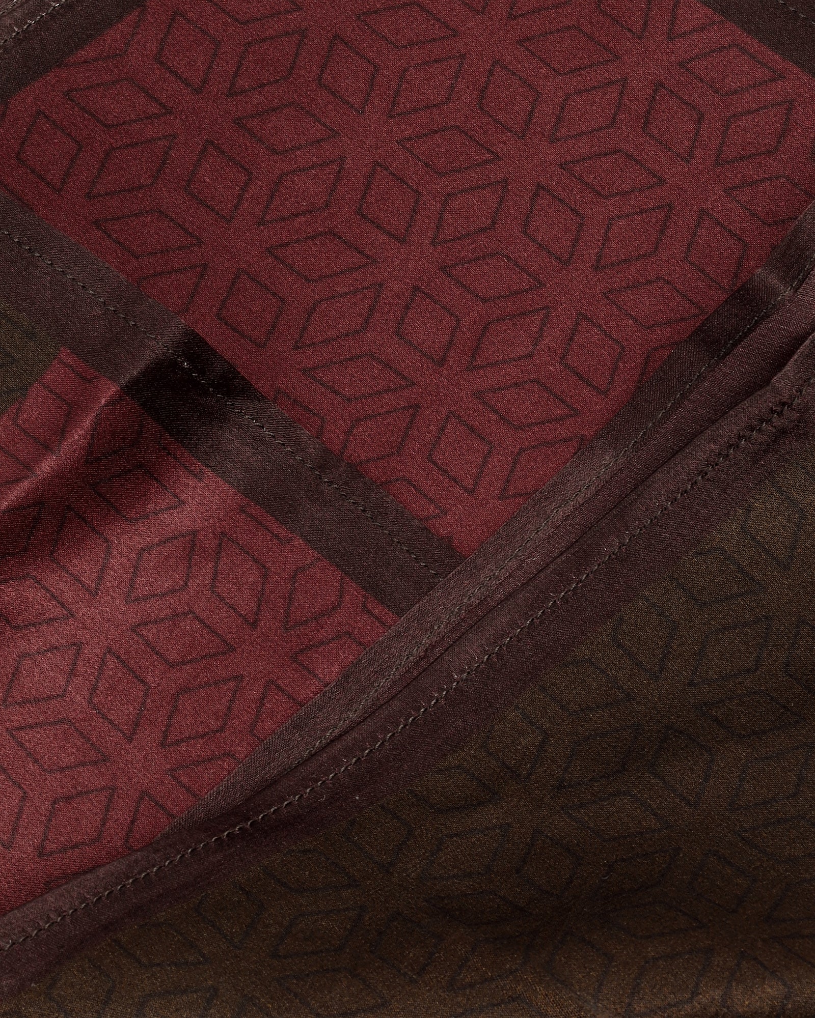 Red Printed 100% Silk Pocket Square - Wei - Image 4
