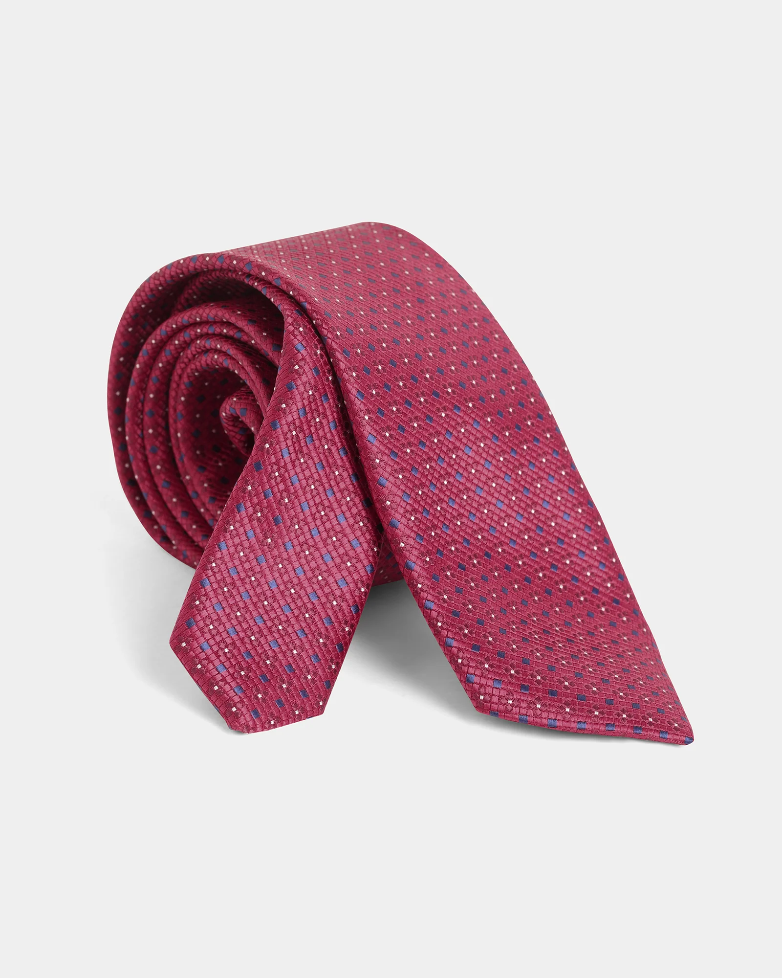 Red Silk Jacquard Tie - Winston