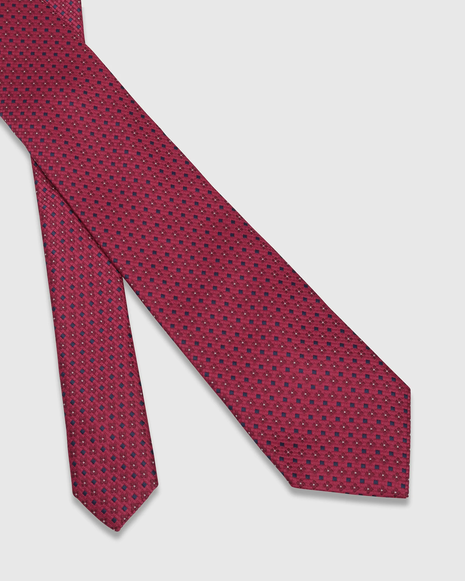 Red Silk Jacquard Tie - Winston - Image 2