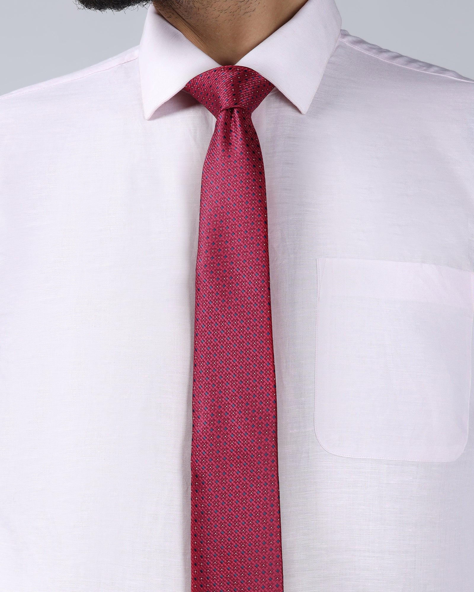 Red Silk Jacquard Tie - Winston - Image 3