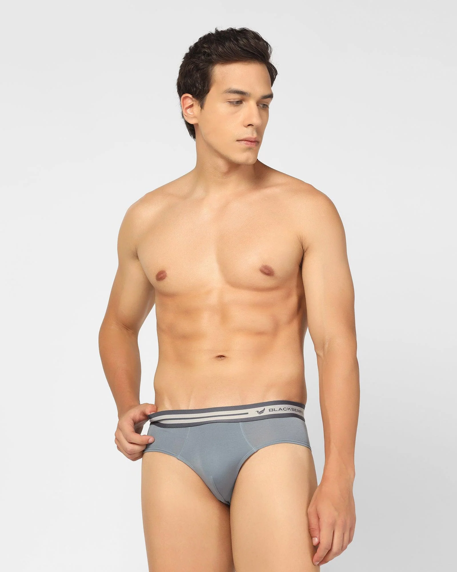 Cotton Dusk Blue Solid Brief - New Broc