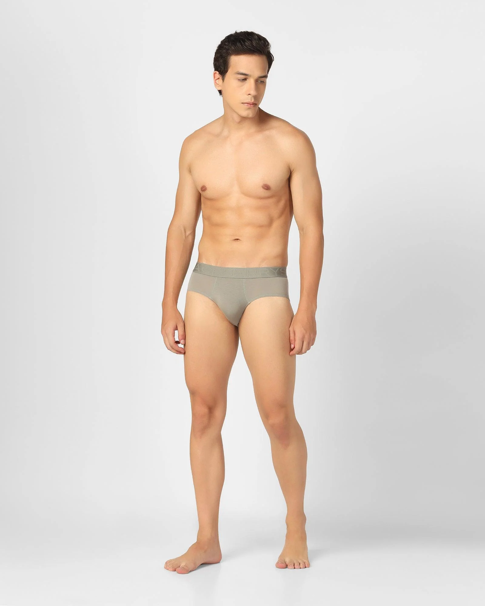 Fresh Grey Solid Brief - Russel - Image 2