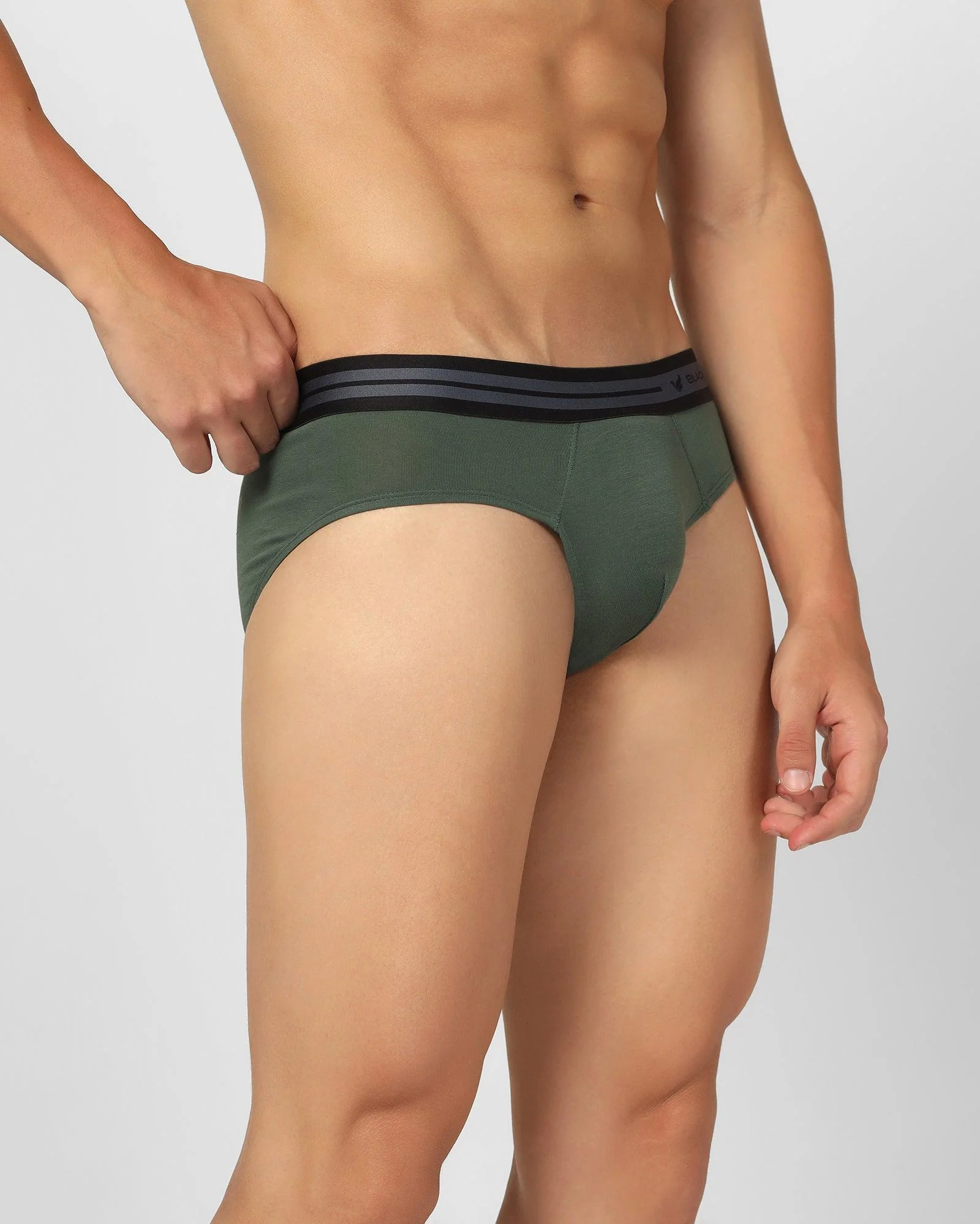 Cotton Sage Green Solid Brief - New Broc - Image 3