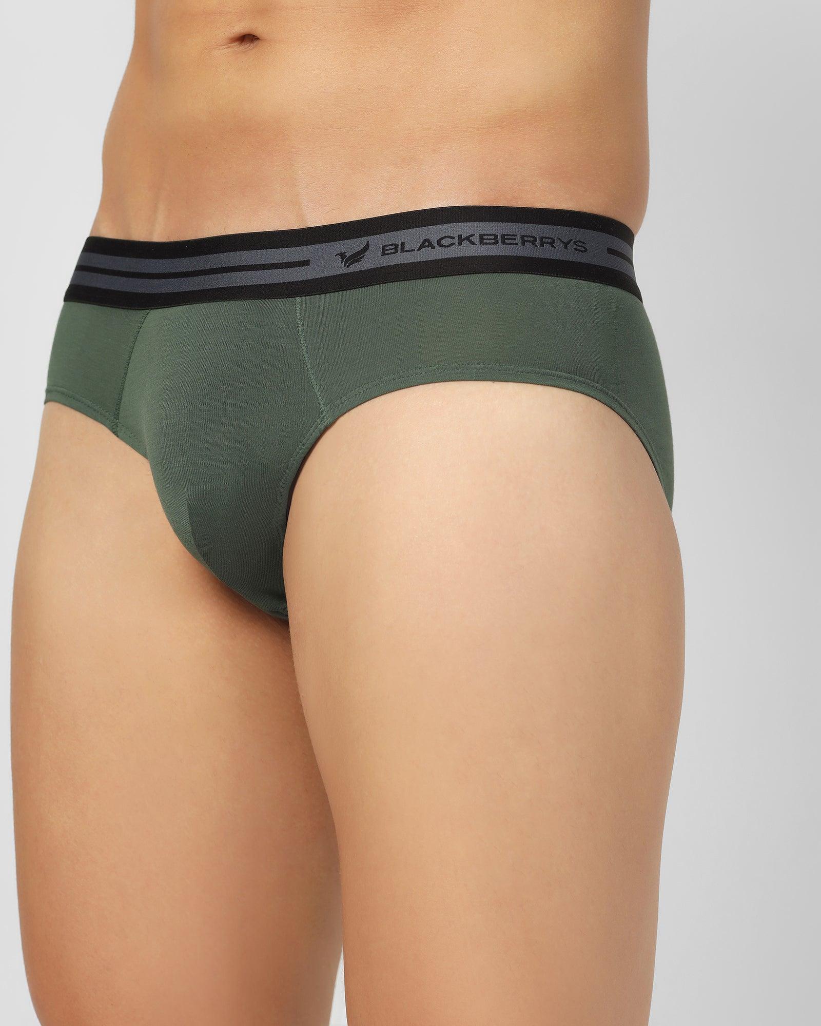 Cotton Sage Green Solid Brief - New Broc - Image 7