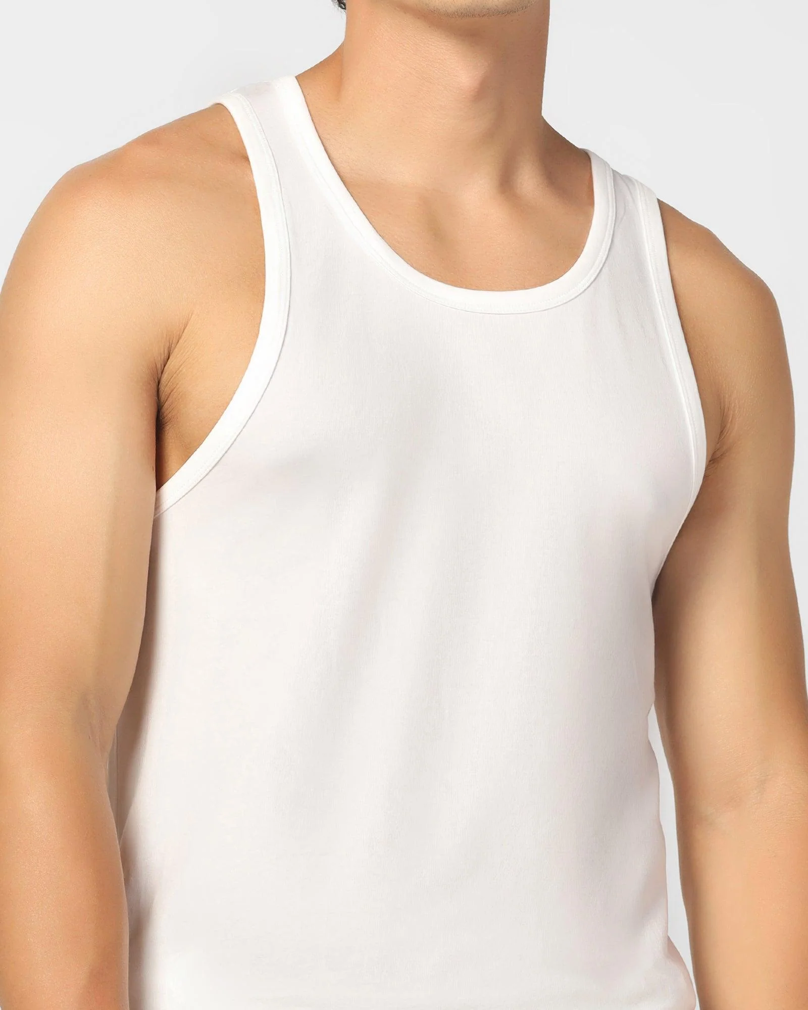 Cotton White Solid Vest - New Bancas - Image 4