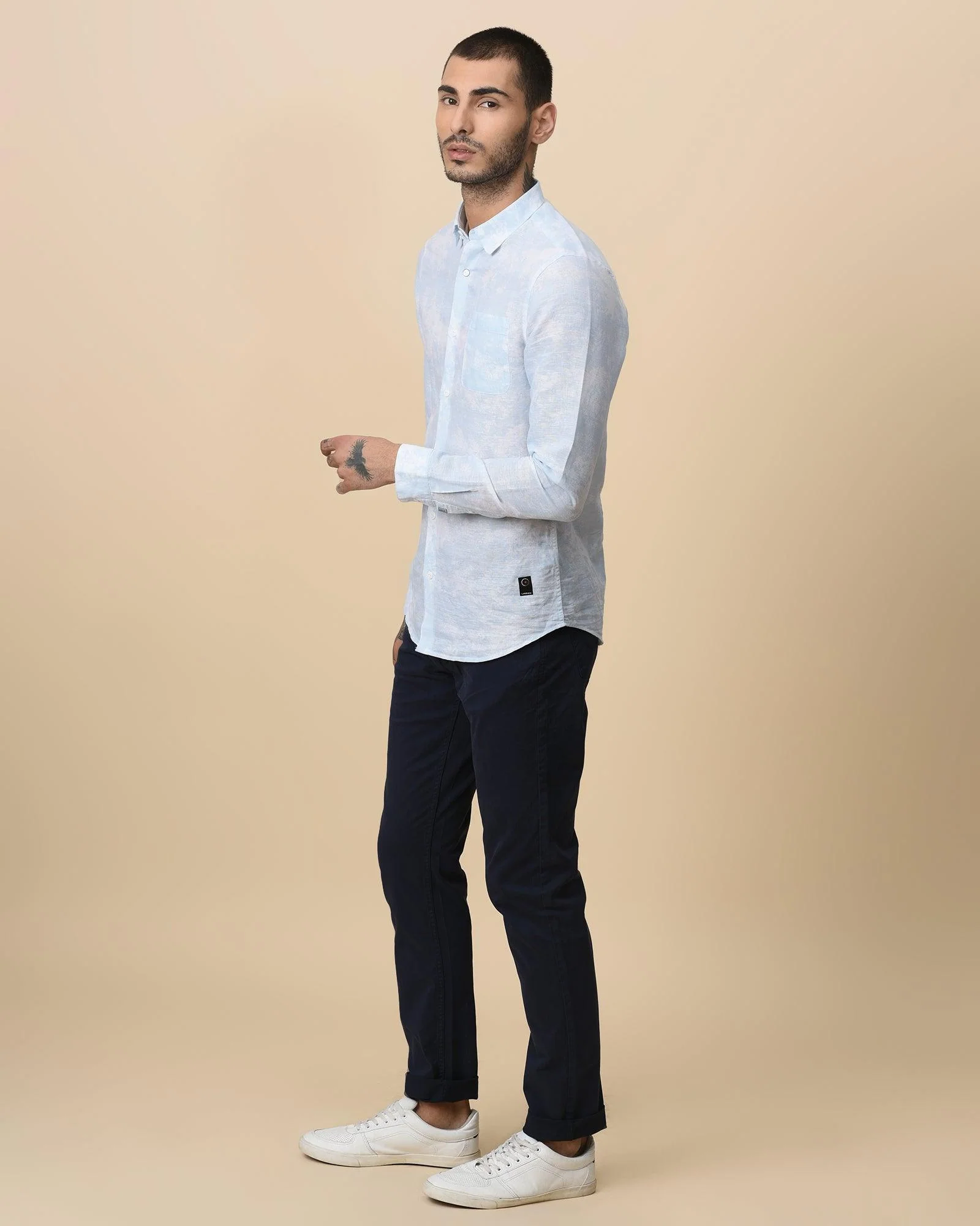 Roger Casual Deep Navy Solid Khakis - Reynold