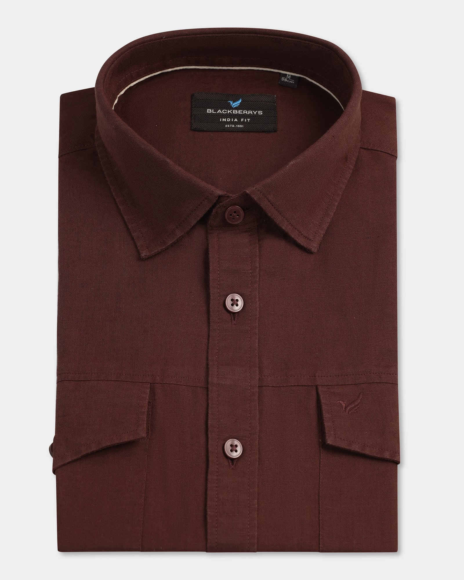 Rust Linen Solid Shirt - Konrad - Image 5