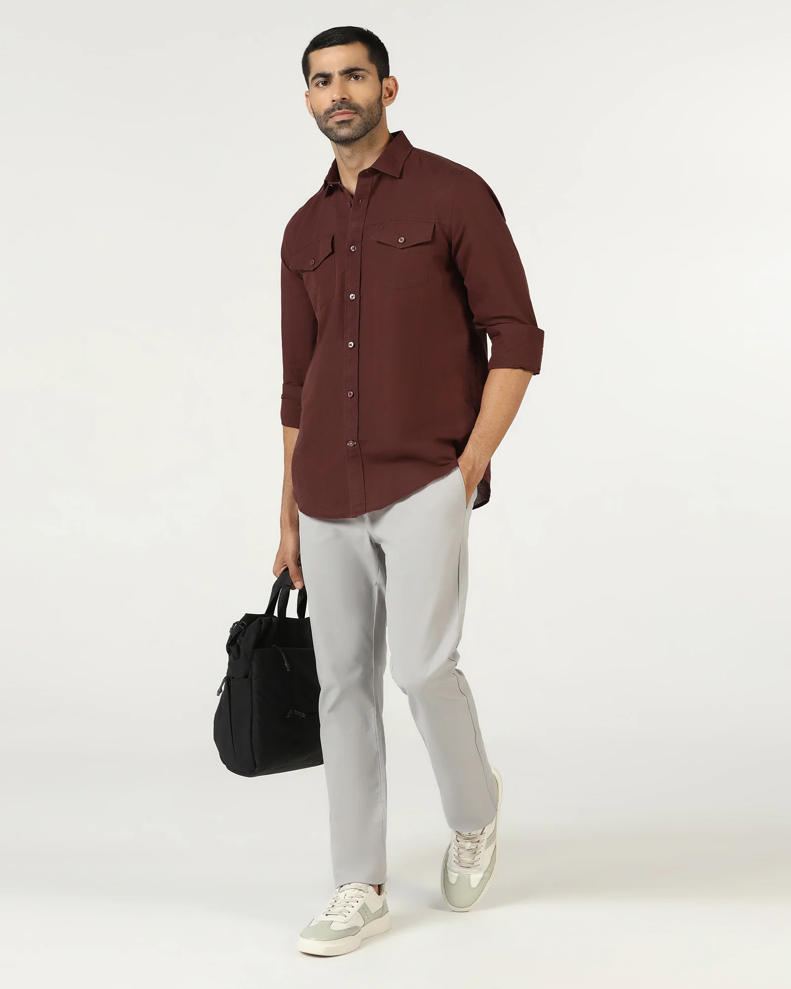 Rust Linen Solid Shirt - Konrad - Image 7