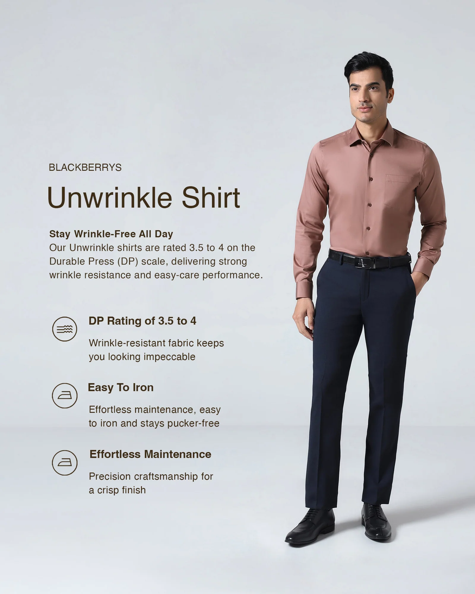 Rust Unwrinkle Solid Shirt - Sylvia - Image 3