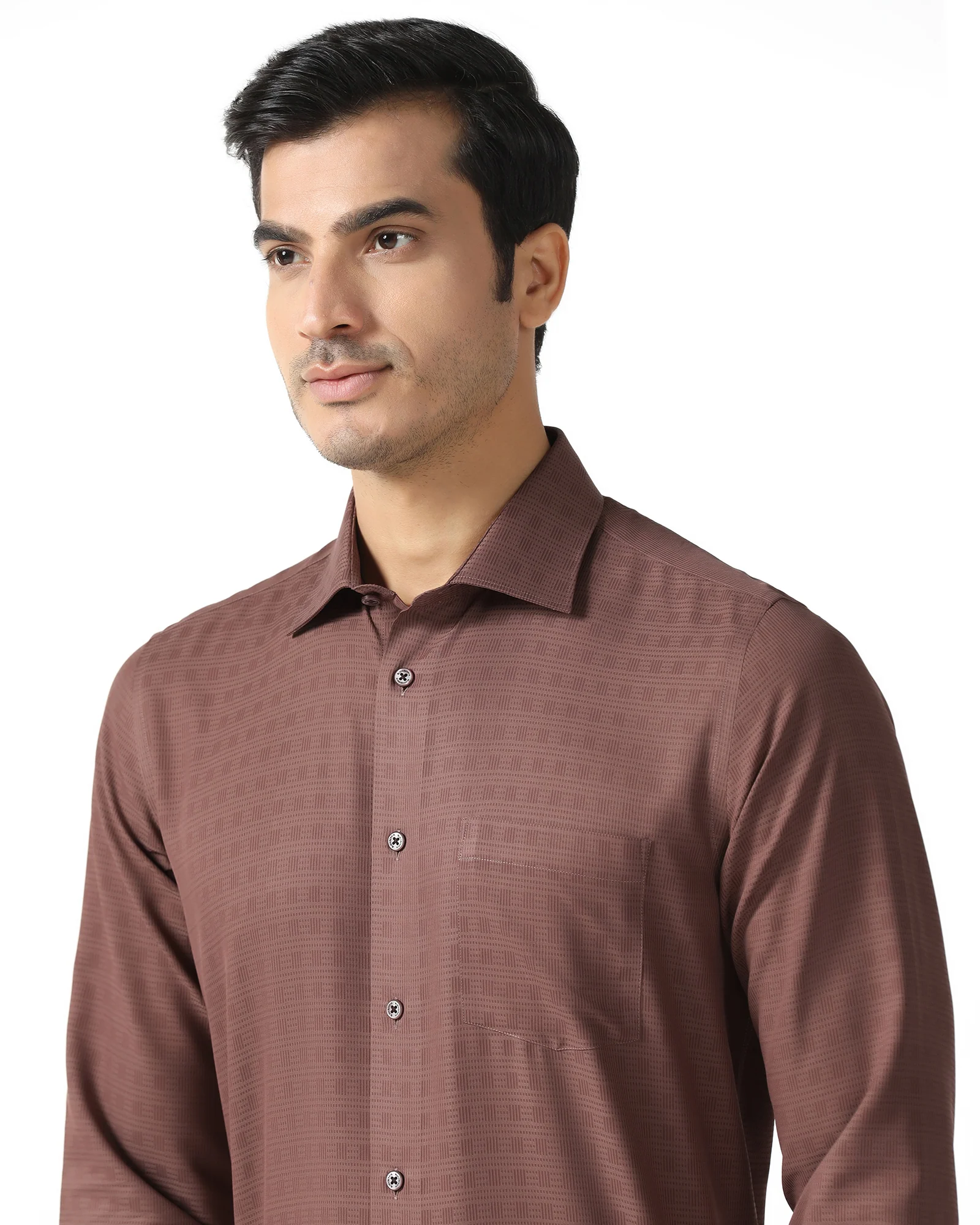 Rust Non Iron Textured Shirt - Reform - Image 4