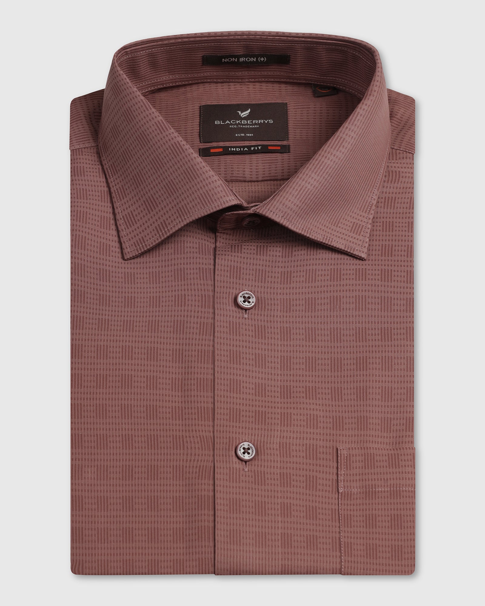 Rust Non Iron Textured Shirt - Reform - Image 5