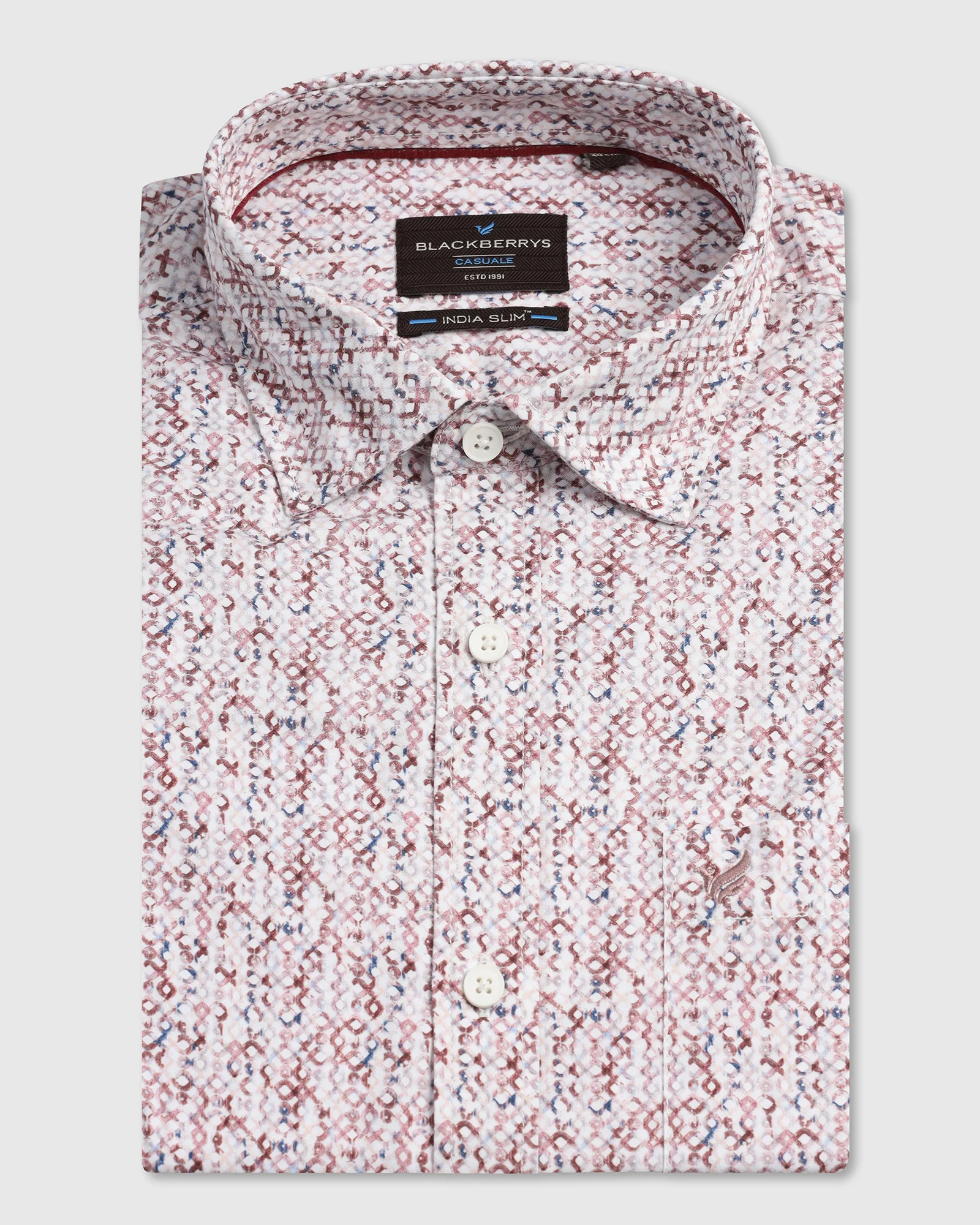 Rust Printed Shirt - Emeric - Image 5