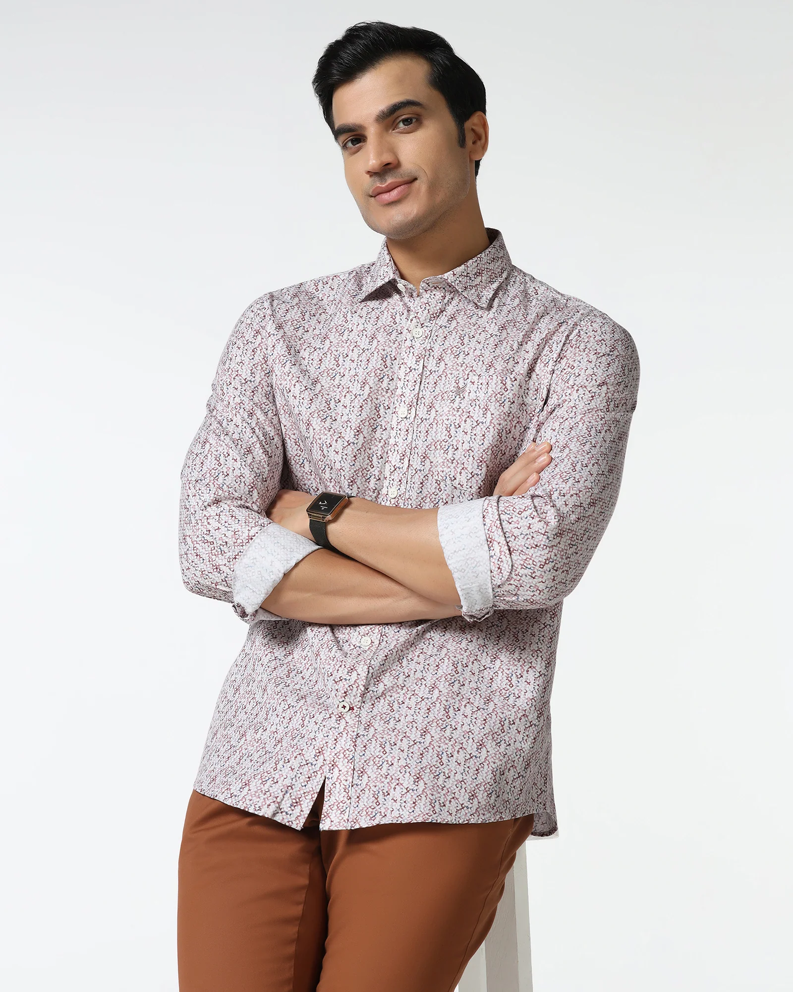 Rust Printed Shirt - Emeric - Image 7