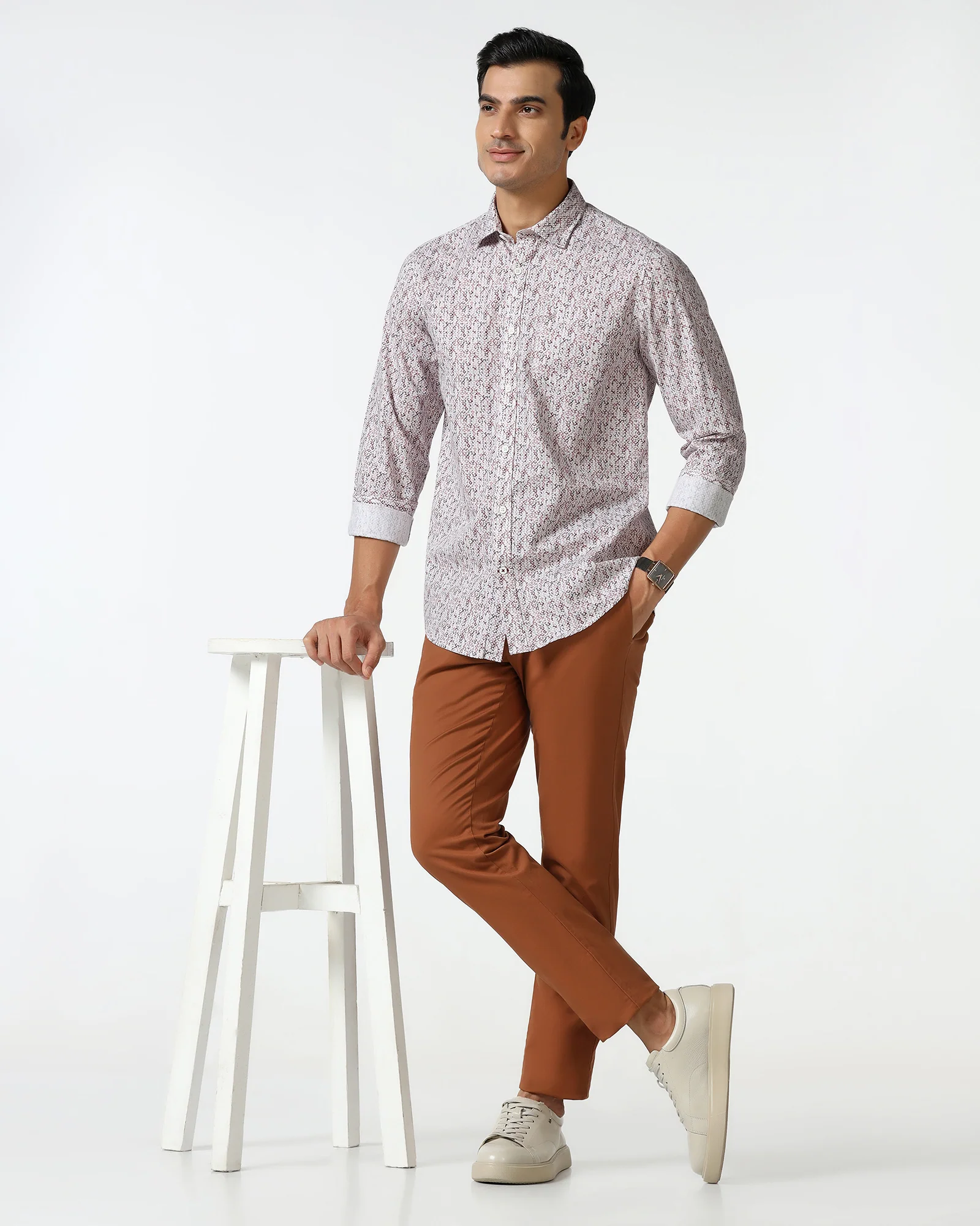 Rust Printed Shirt - Emeric - Image 8